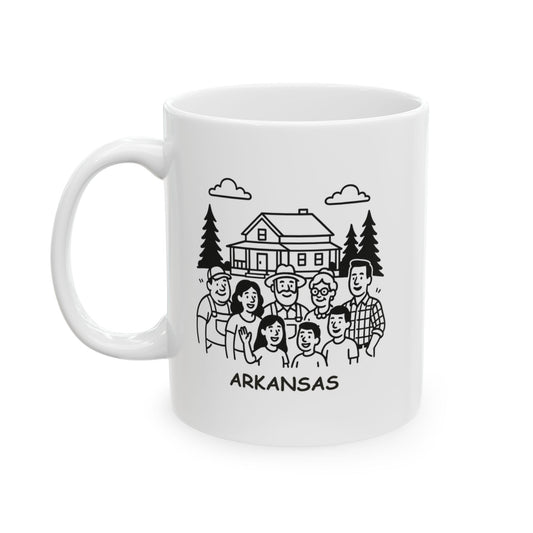 "Arkansas: Where ‘y’all’ means everyone, and ‘come over’ means ‘stay a while.’" Ceramic Mug - 13347
