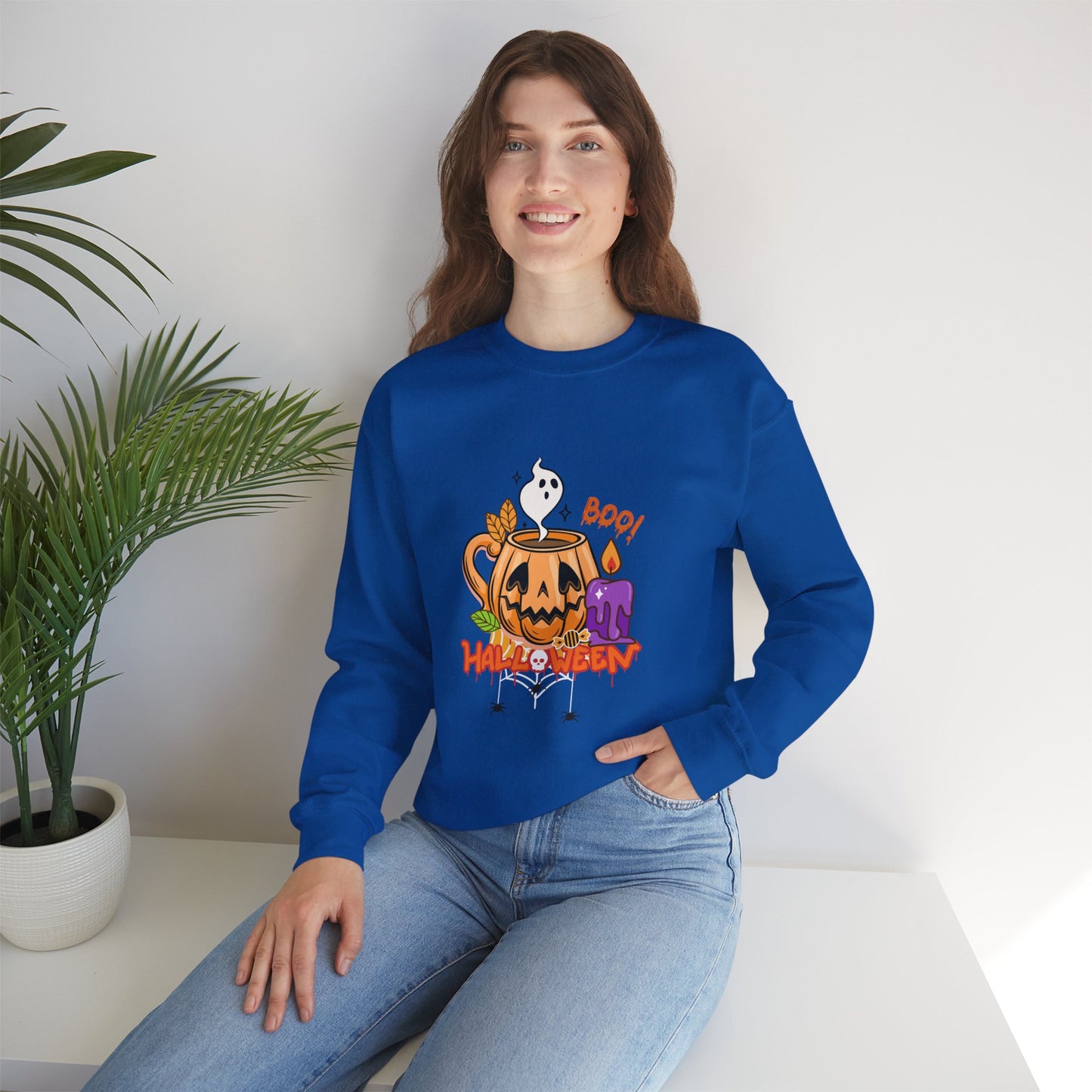 Boo Halloween - Unisex Heavy Blend™ Crewneck Sweatshirt