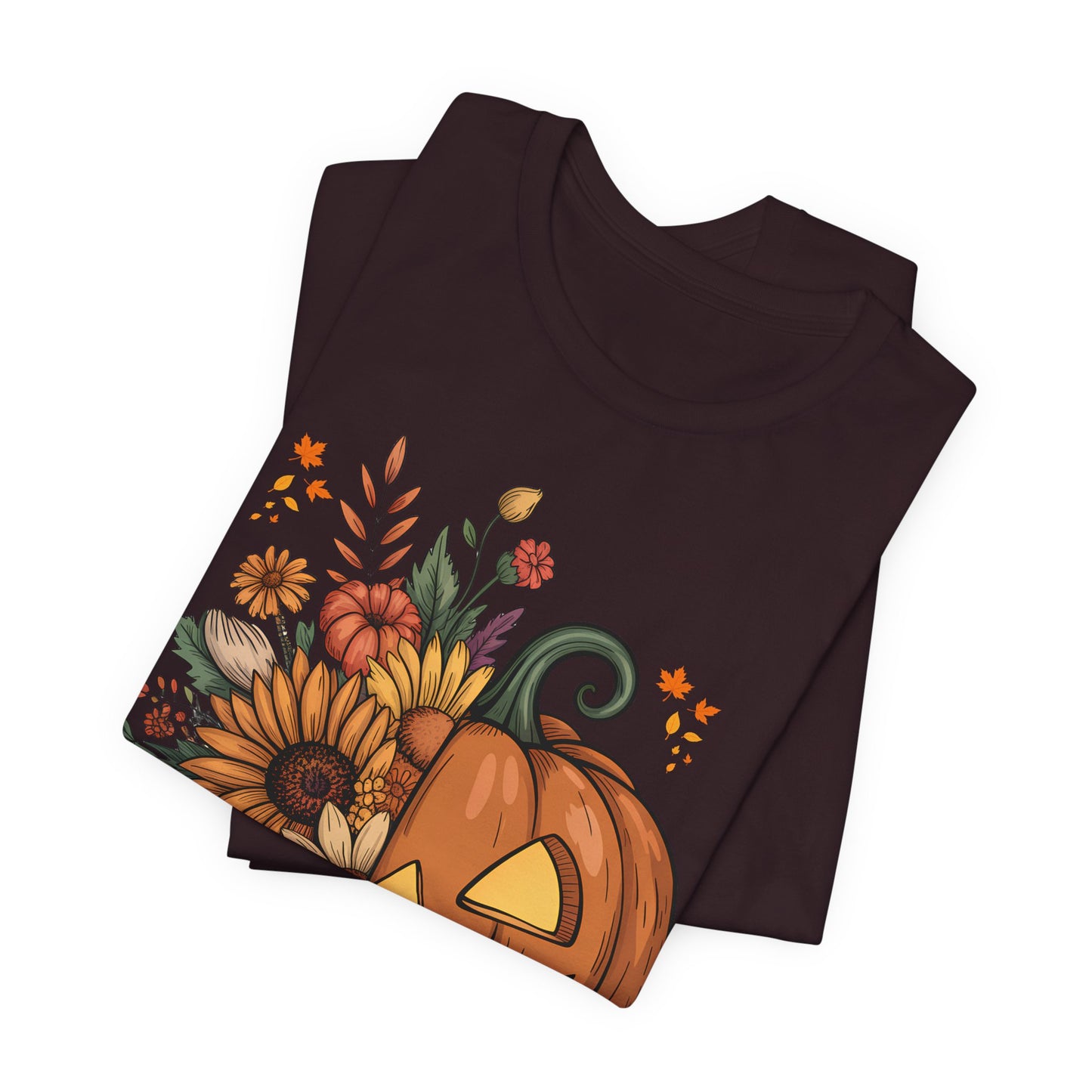 Boo-tiful in Bloom Halloween Pumpkin Floral T-Shirt — Fall Graphic Tee - 14925