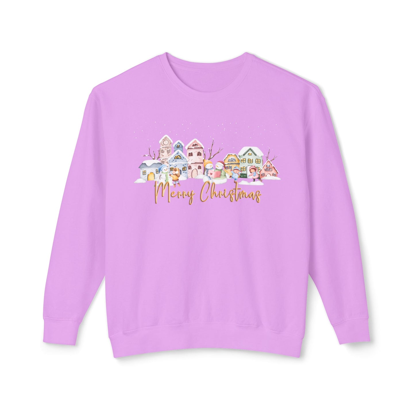 Christmas Day In Street - Unisex Lightweight Crewneck Sweatshirt - 10138