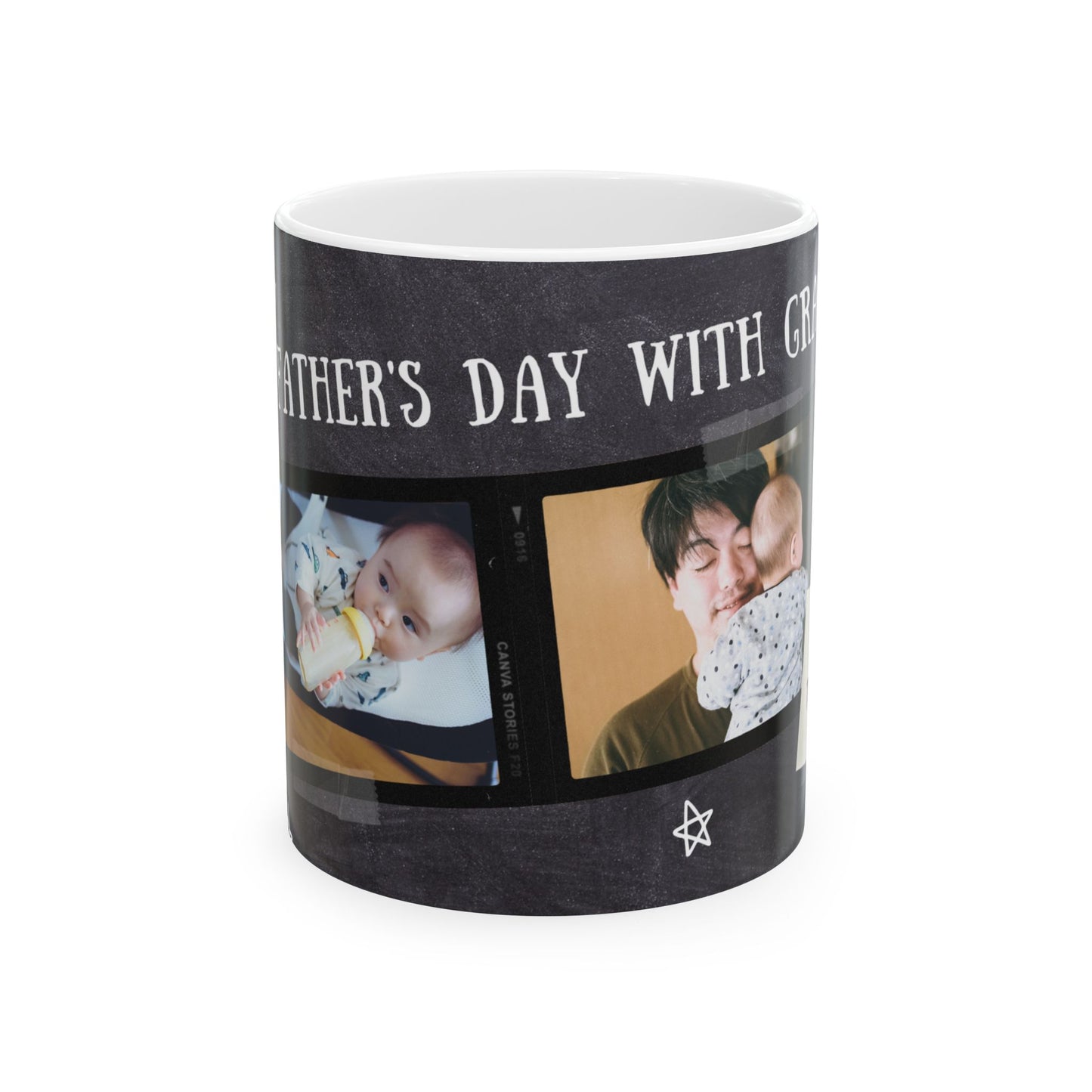 Personalized 1st Father's Day Ceramic Mug, Gift for Dads, Custom Photo Mug, Coffee Cup, Unique Father's Day Present - 14059