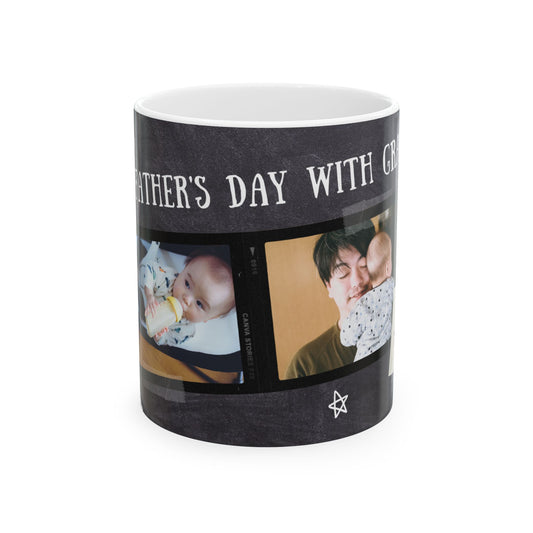 Personalized 1st Father's Day Ceramic Mug, Gift for Dads, Custom Photo Mug, Coffee Cup, Unique Father's Day Present - 14059