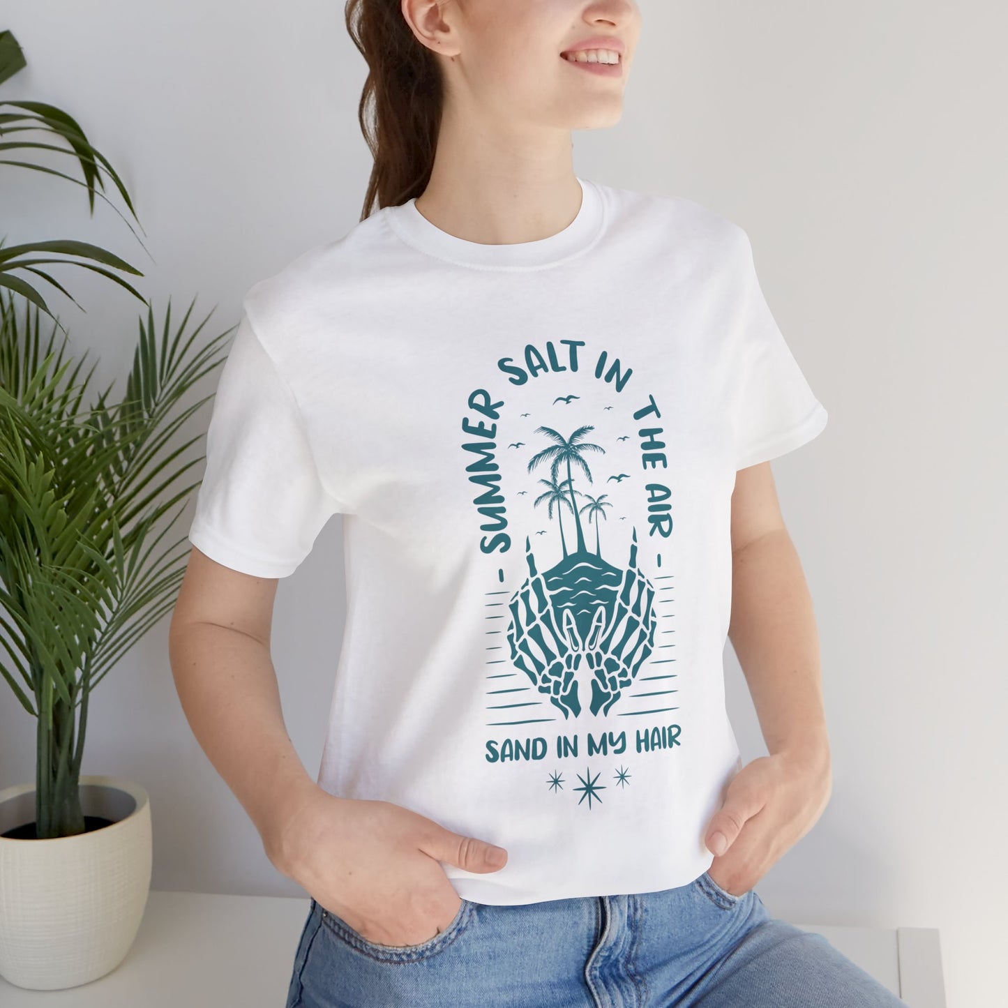 Summer Salt In The Air, Sand In My Hair - Unisex Jersey Short Sleeve Tee