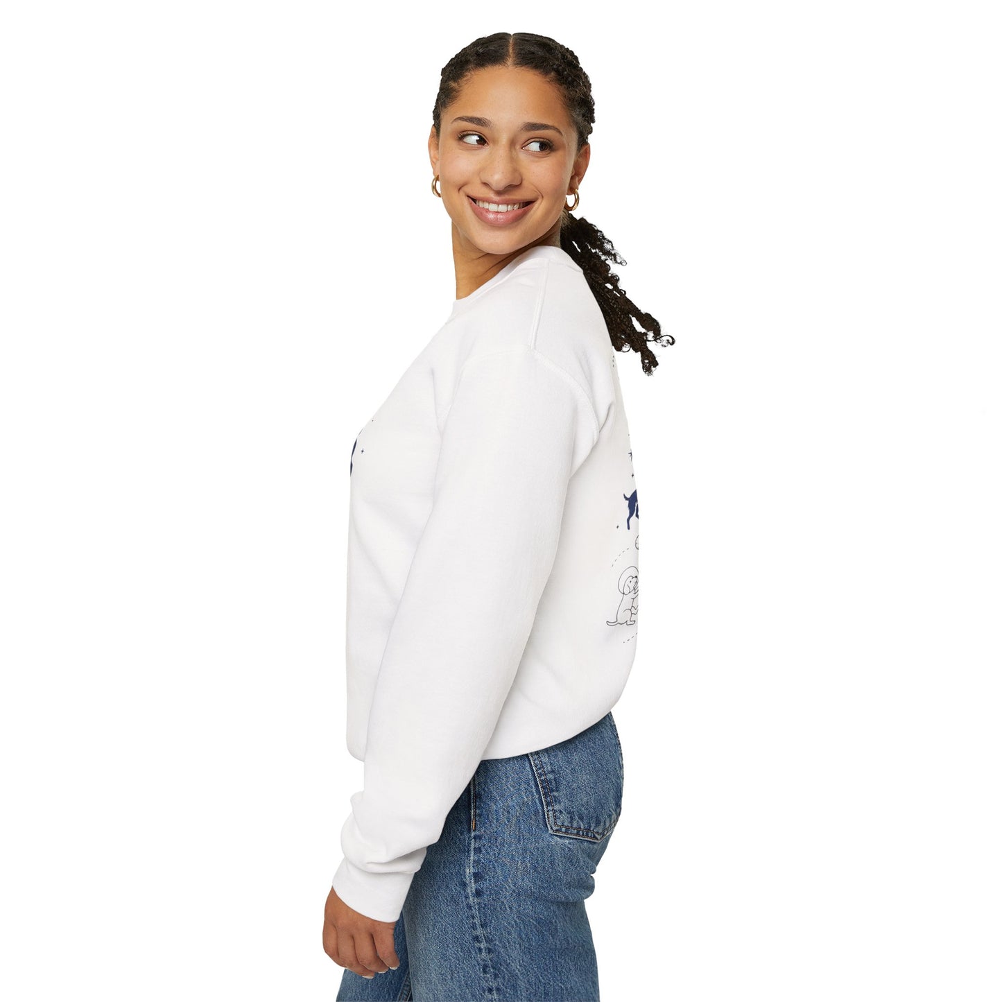 Dog in Space Crewneck Sweatshirt – Space Puppy Graphic Pullover - 14678