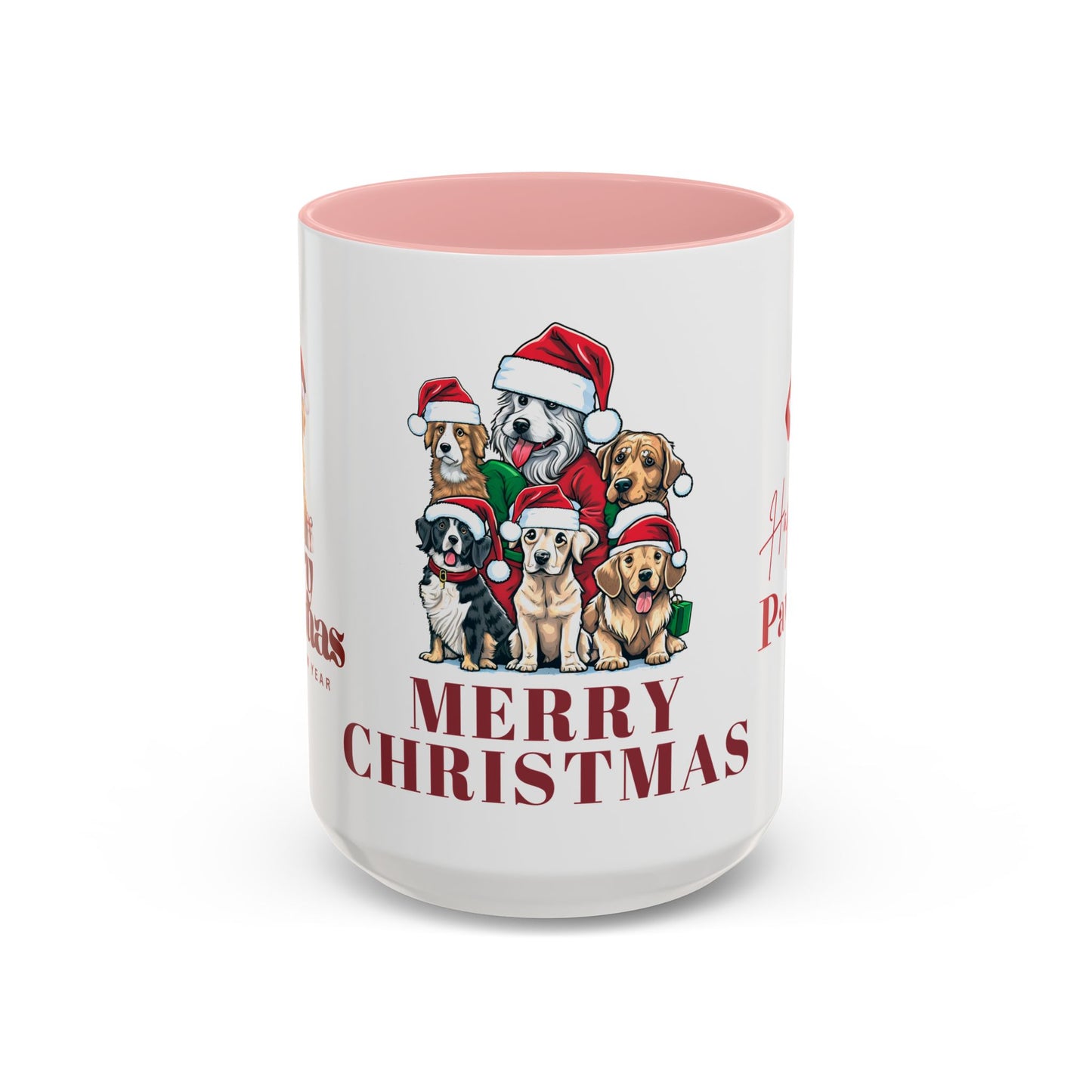 Dogs, Merry Christmas - Accent Coffee Mug (11, 15oz)