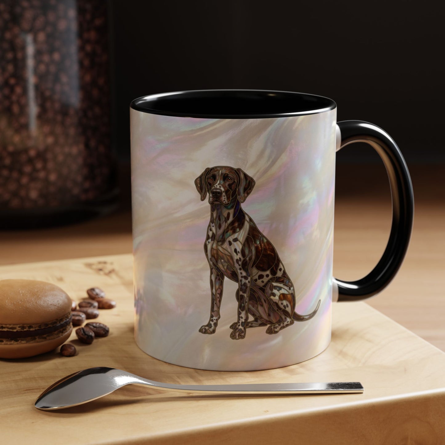 German Shorthaired Pointer Accent Coffee Mug — Stained Glass Design (11/15oz) - 14634