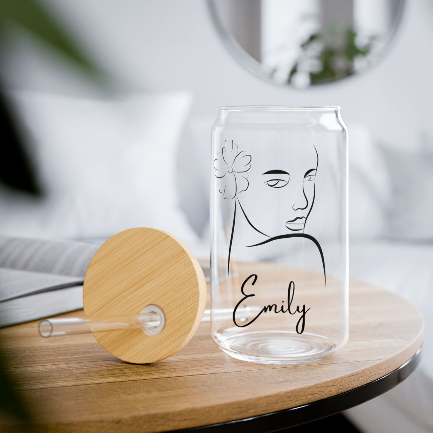 Woman, Emily, Name Customizable Sipper Glass, 16oz