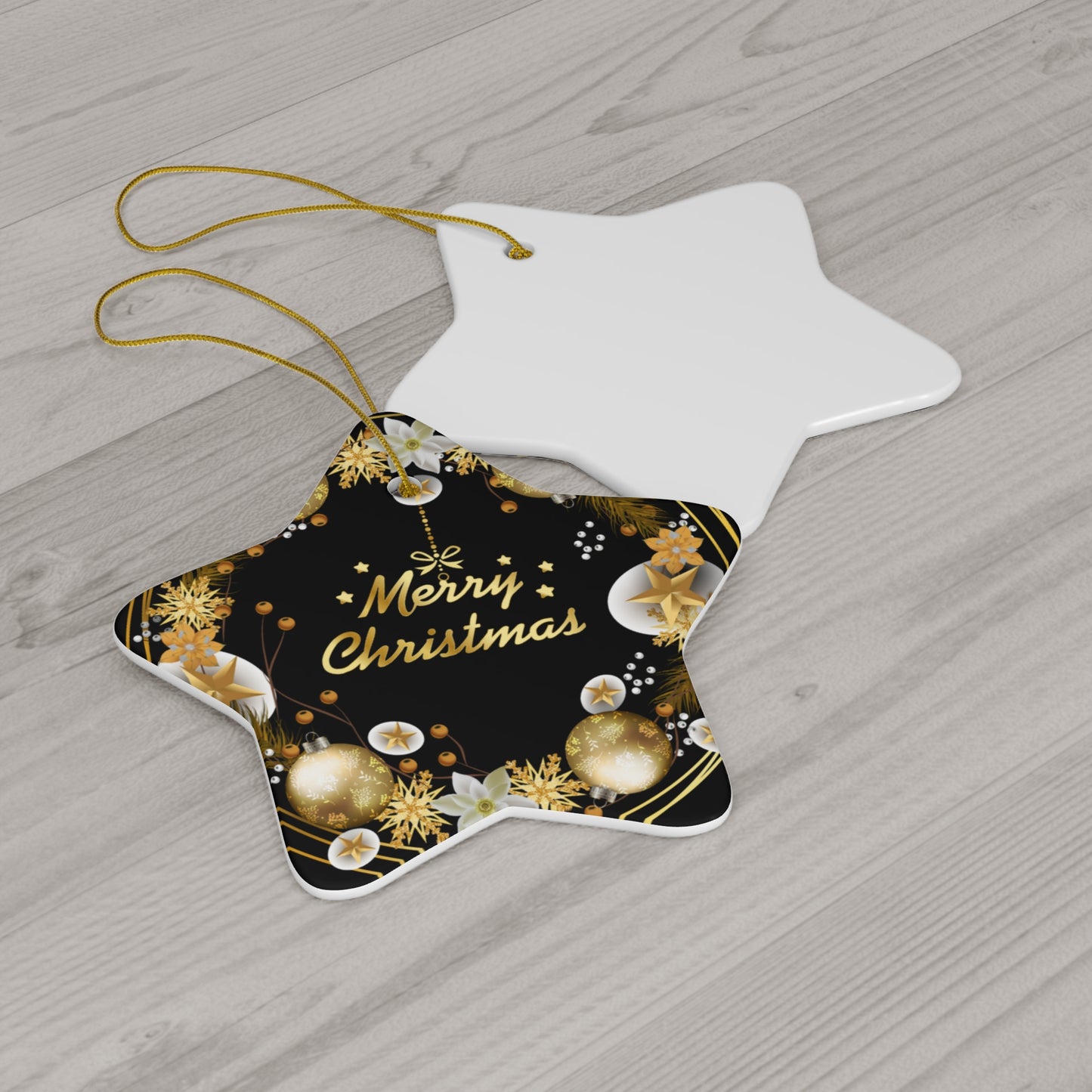 Merry Christmas - Ceramic Ornament, 4 Shapes