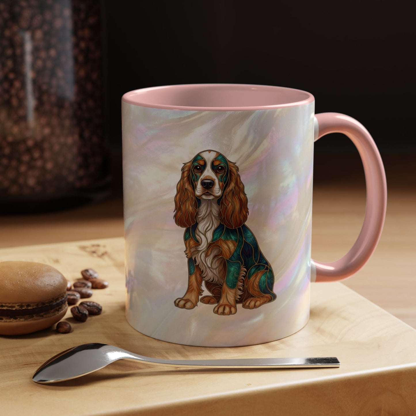 Cocker Spaniel Accent Coffee Mug -Stained Glass Style (11/15oz) - 14626