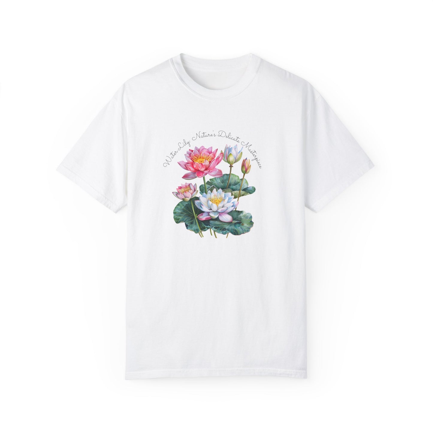 Happy Birthday, July, Water Lily, Unisex Garment-Dyed T-shirt