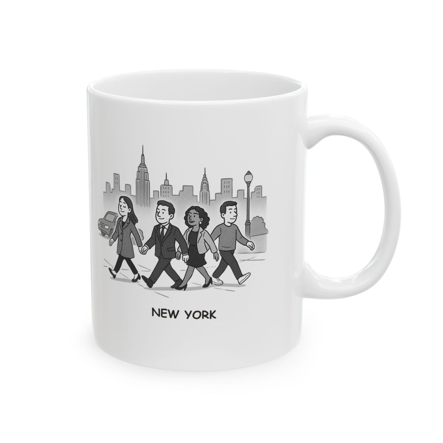 "In New York, we don’t just walk—we strut like we’re in a Broadway show." Ceramic Mug - 12854
