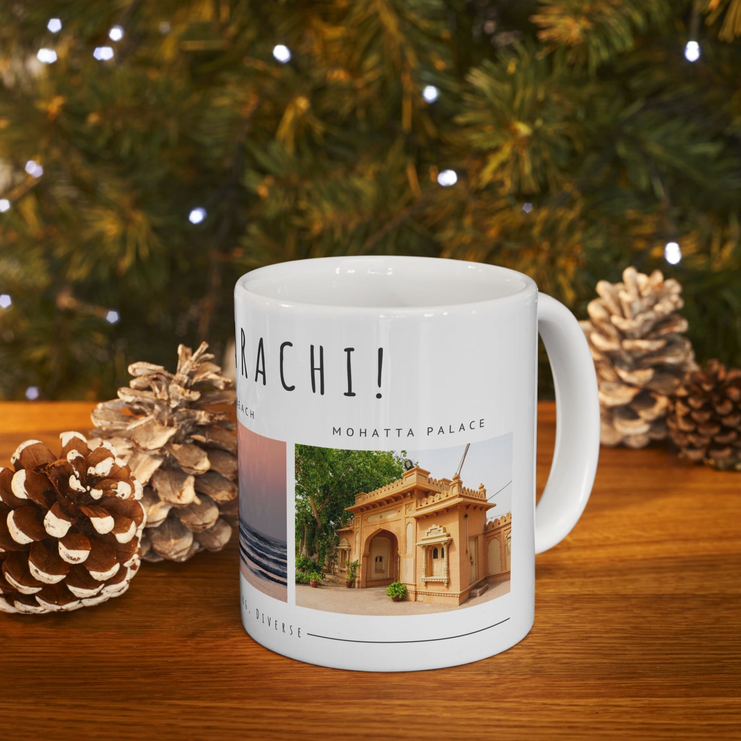 Hello Karachi Ceramic Mug - Coastal Beach Views, Perfect Gift for Travelers - 12214
