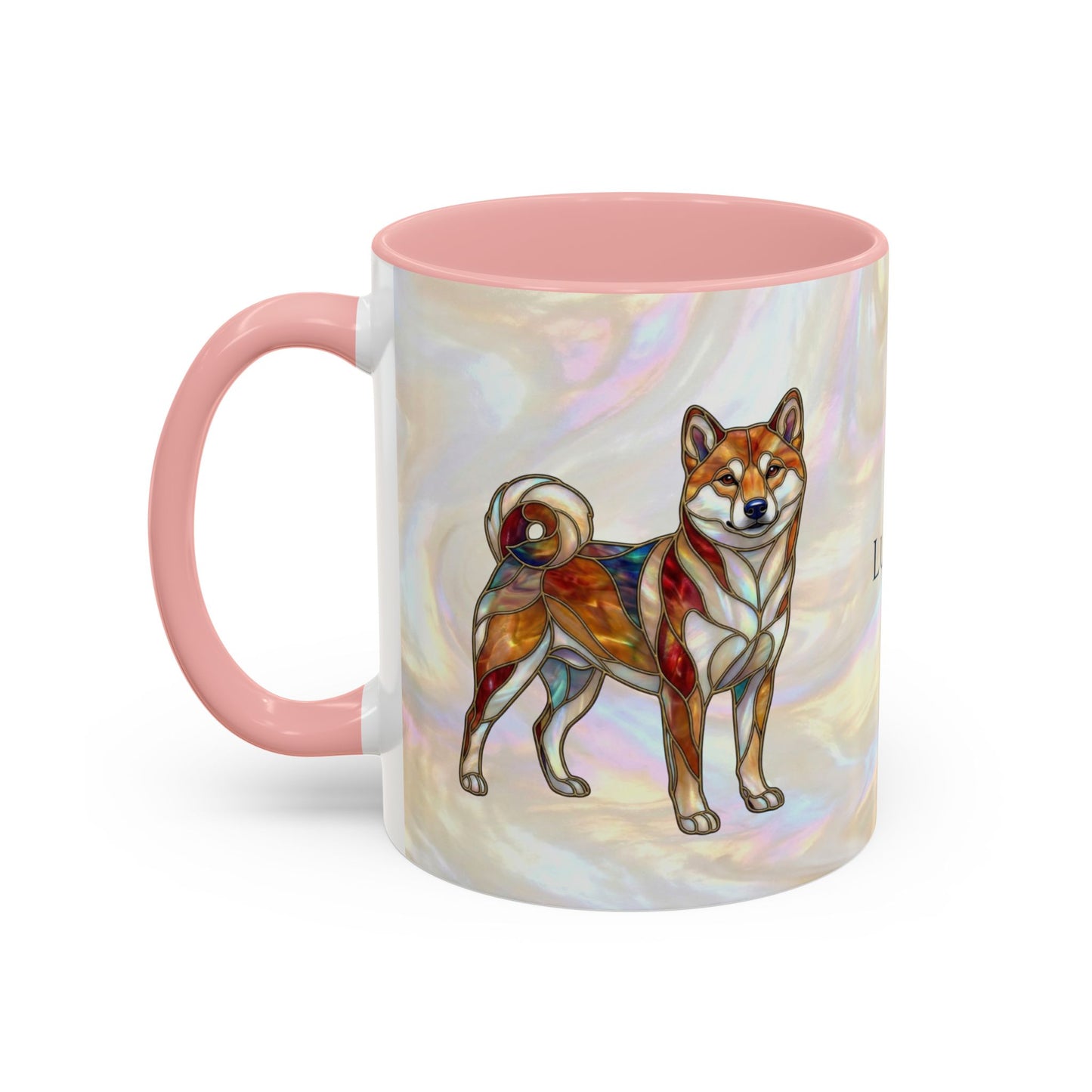 Shiba Inu Accent Coffee Mug – Stained Glass Design 11/15oz - 14646