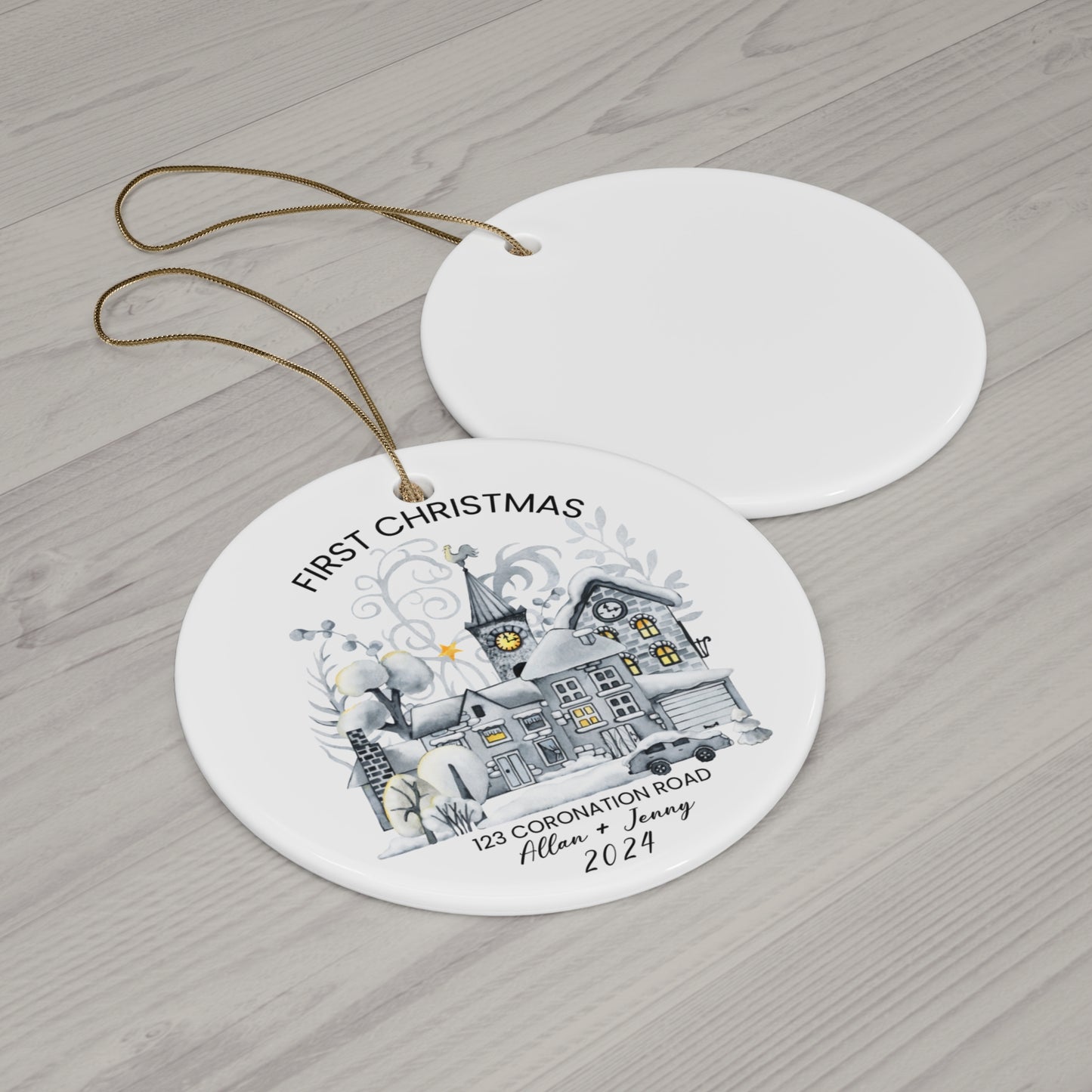 First Christmas, Allan+Jenny, Customizable - Ceramic Ornament, 4 Shapes - 10116