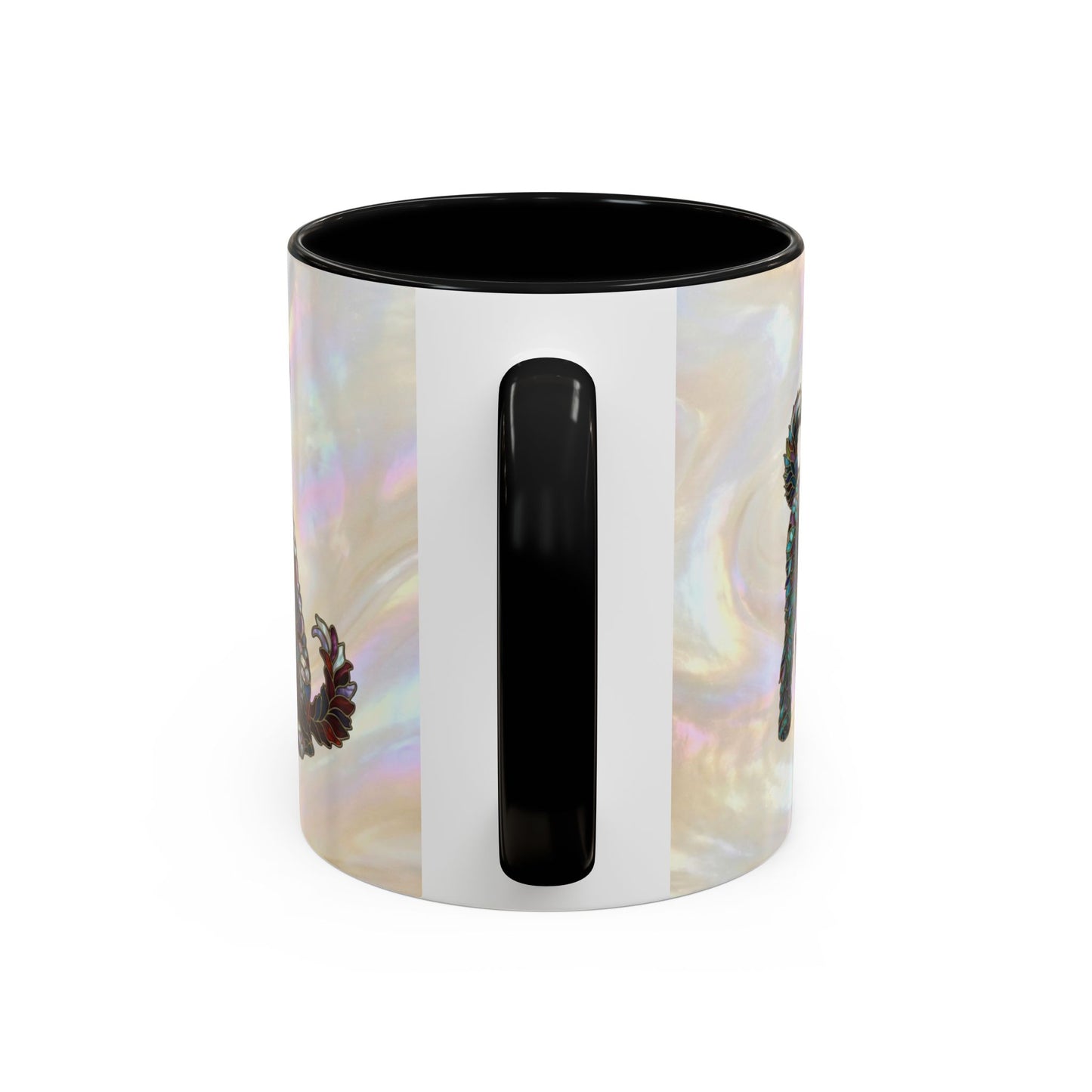 Personalized Labradoodle Dog Mug — Custom Name Accent Coffee Mug (11/15 oz) with Stained Glass Art - 14526