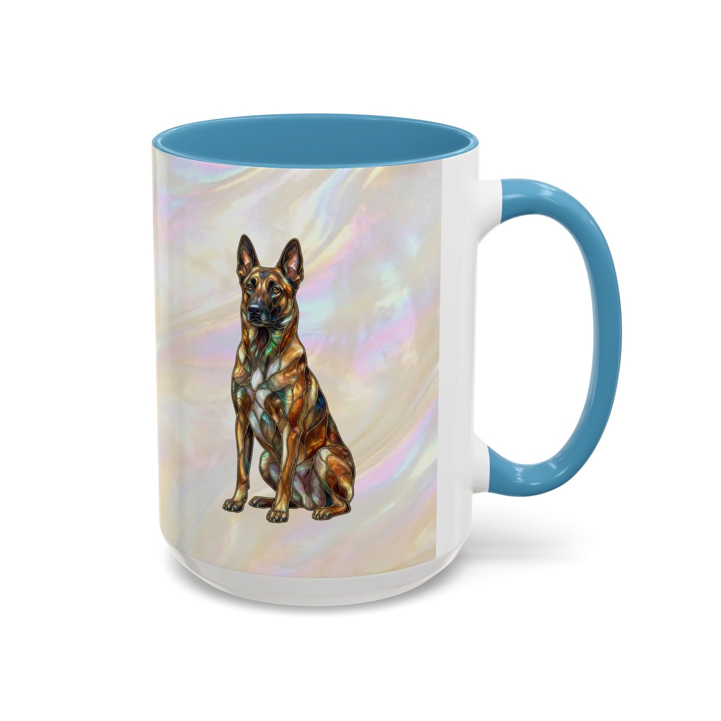 Belgian Malinois Accent Coffee Mug - Stained Glass Design 11oz & 15oz - 14616