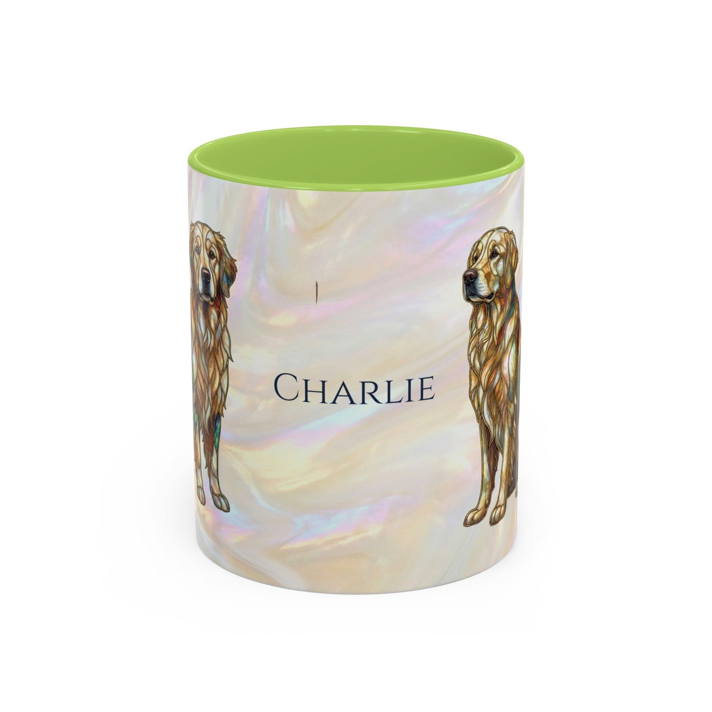 Personalized Golden Retriever Coffee Mug - Stained Glass Design 11/15oz - 14534