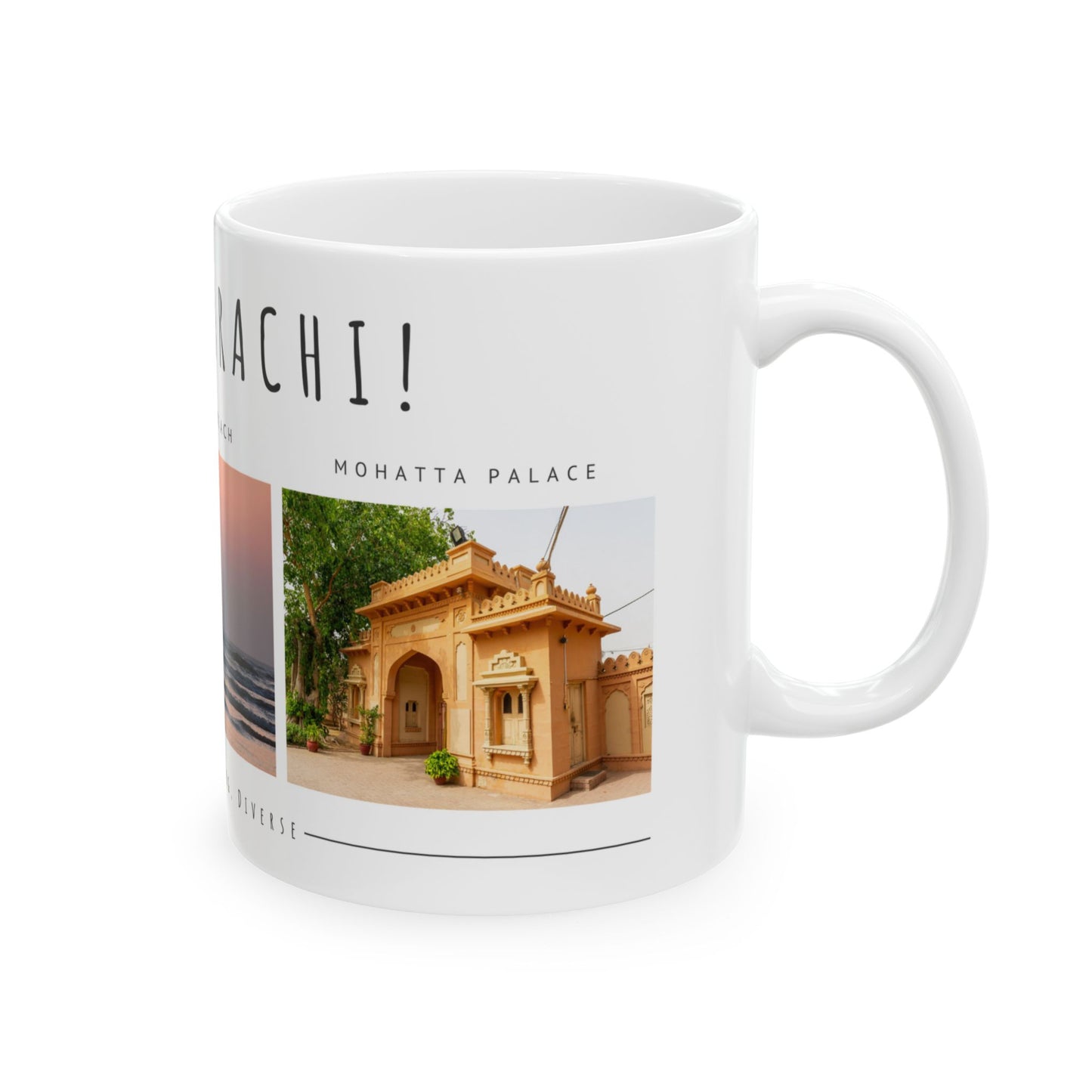 Hello Karachi Ceramic Mug - Coastal Beach Views, Perfect Gift for Travelers - 12214