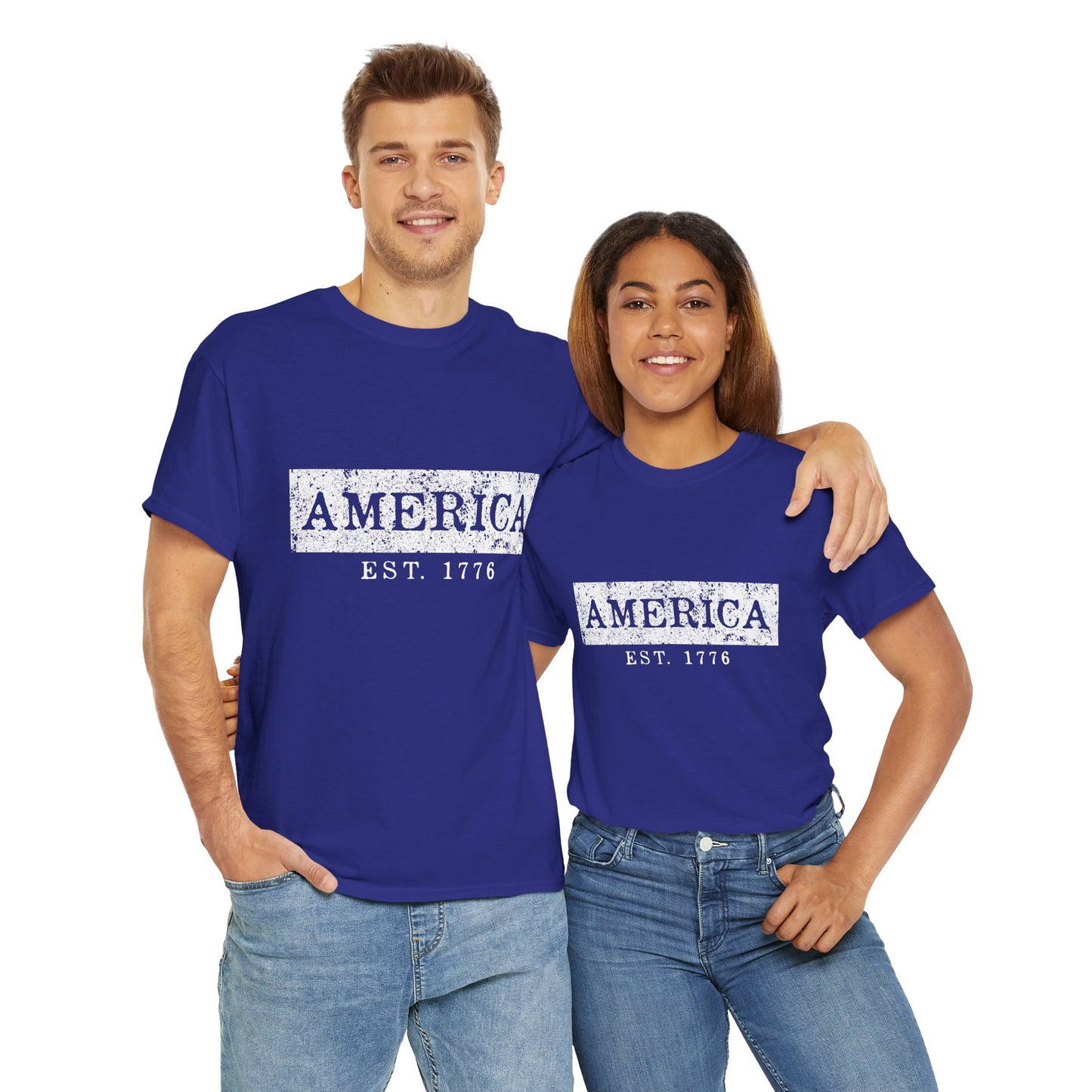 Patriotic Unisex Tee - America EST 1776, Vintage Style Shirt, Independence Day Gift, Casual Wear, Gifts for Him/Her - 13736