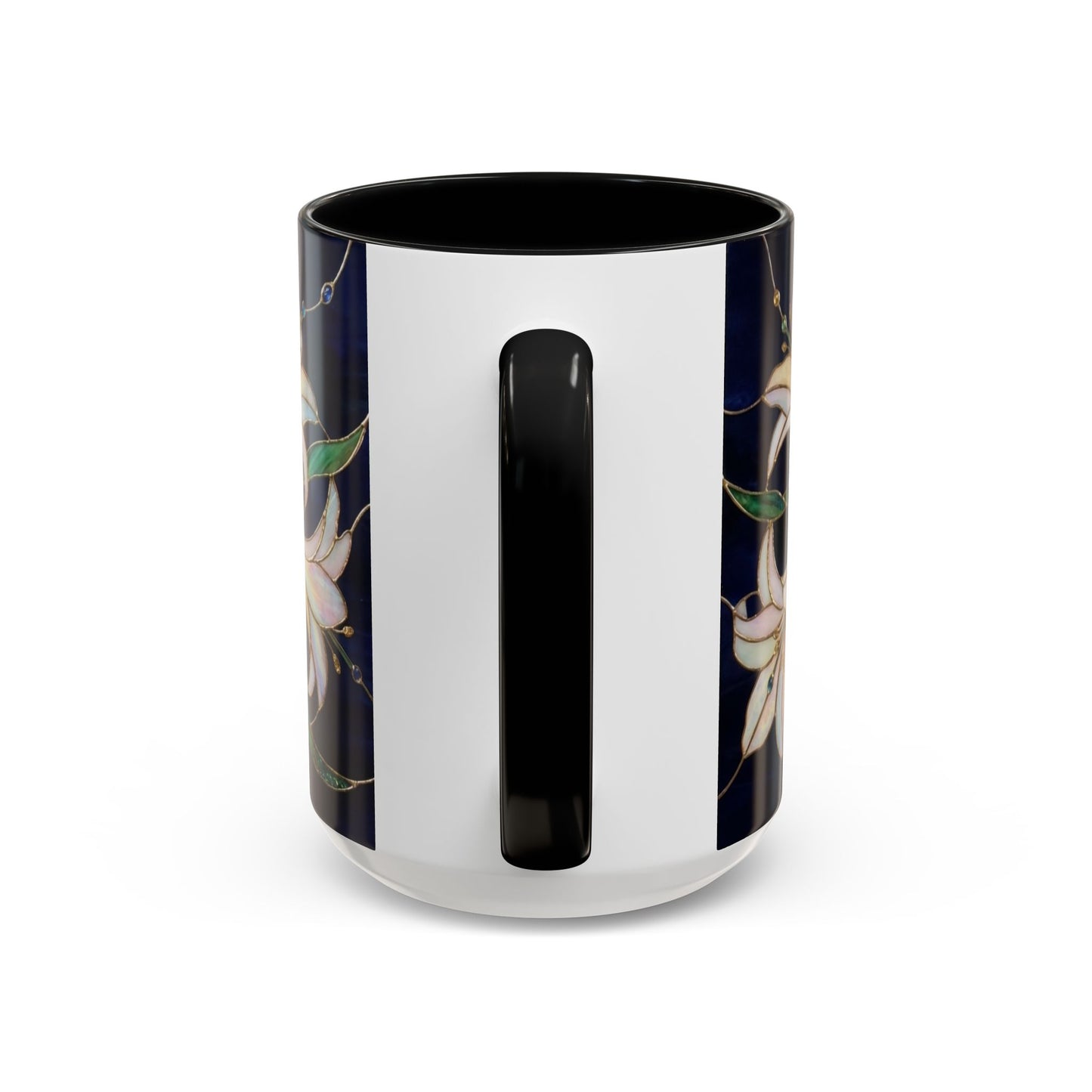 Lily Floral Accent Coffee Mug — Stained Glass Style 11/15oz - 14575