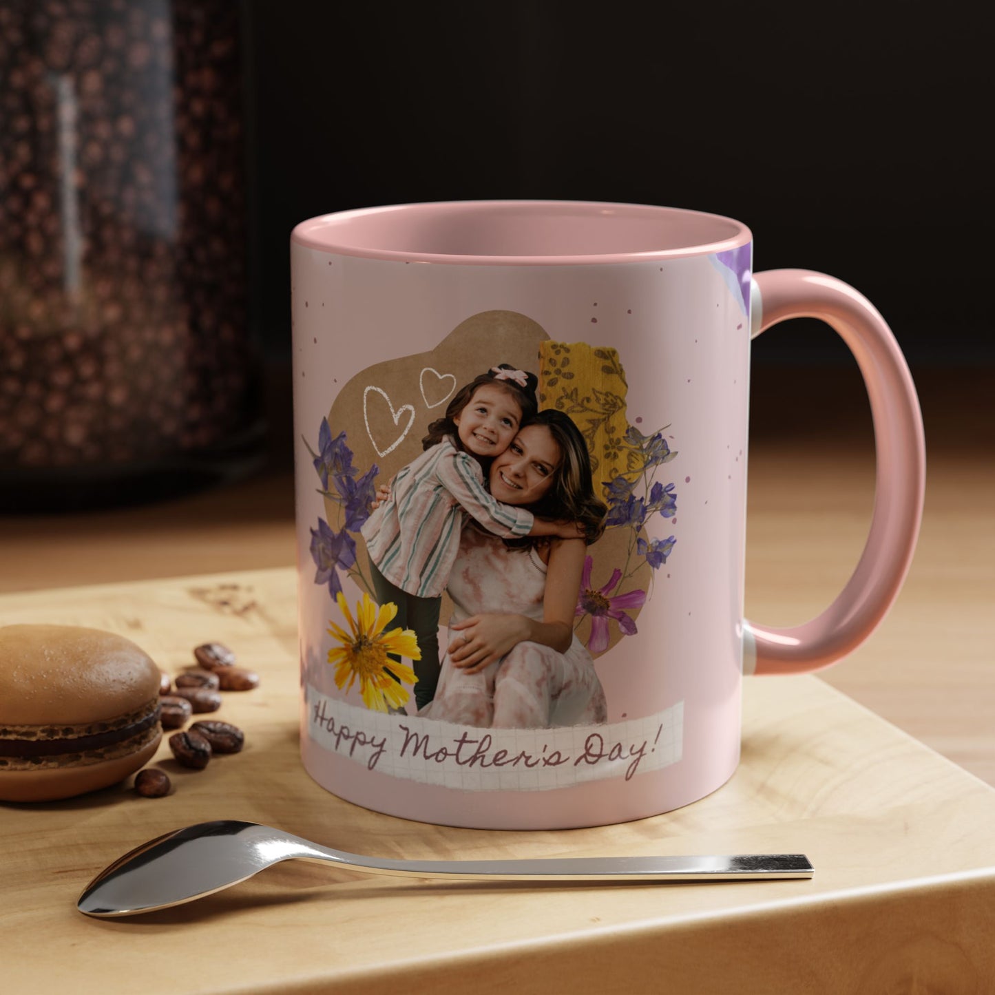 Flower Power Happy Mother's Day Coffee Mug, Photo Customizable - 11oz & 15oz - 12279