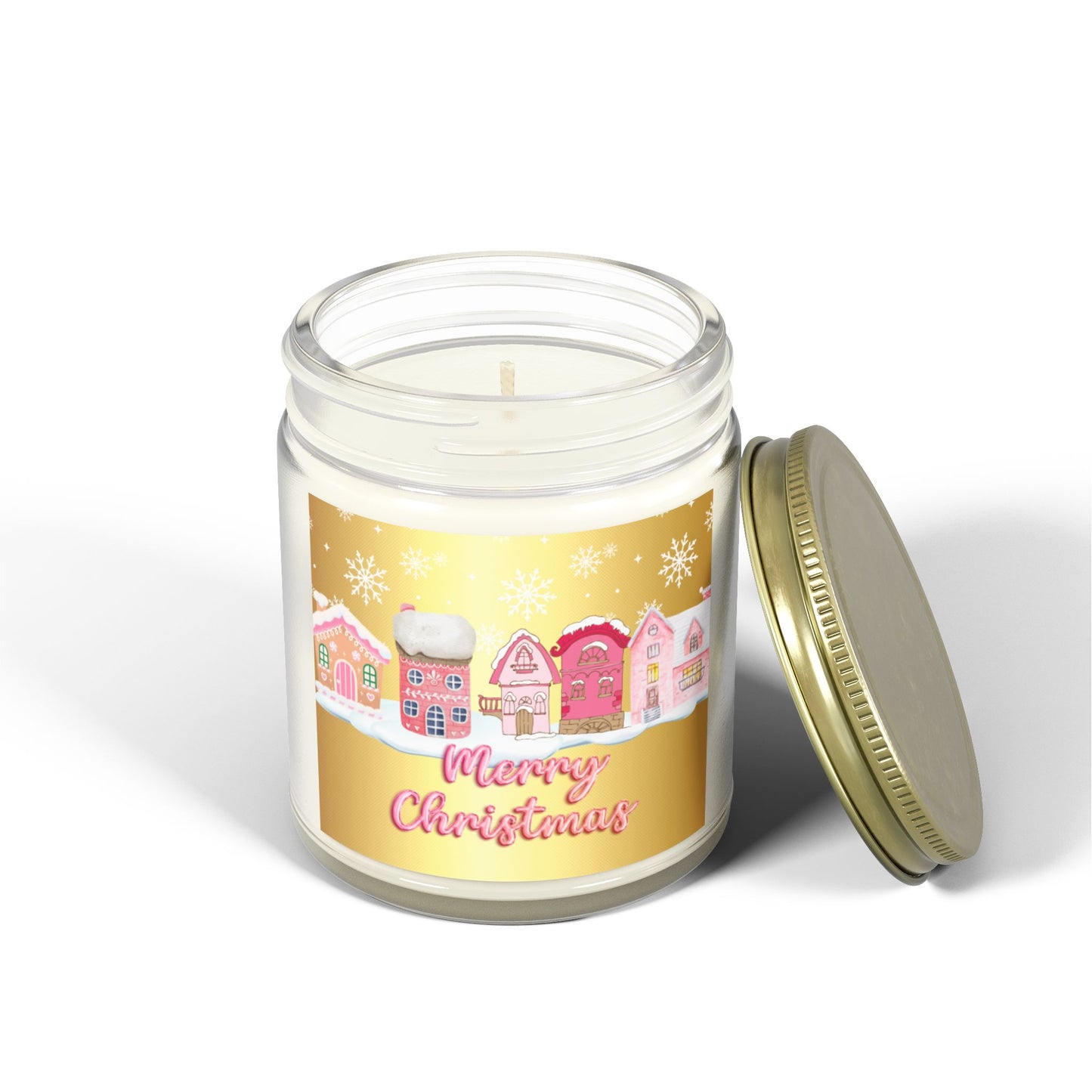 Merry Christmas - Scented Candles, Coconut Apricot Wax (4oz, 9oz) - 10109