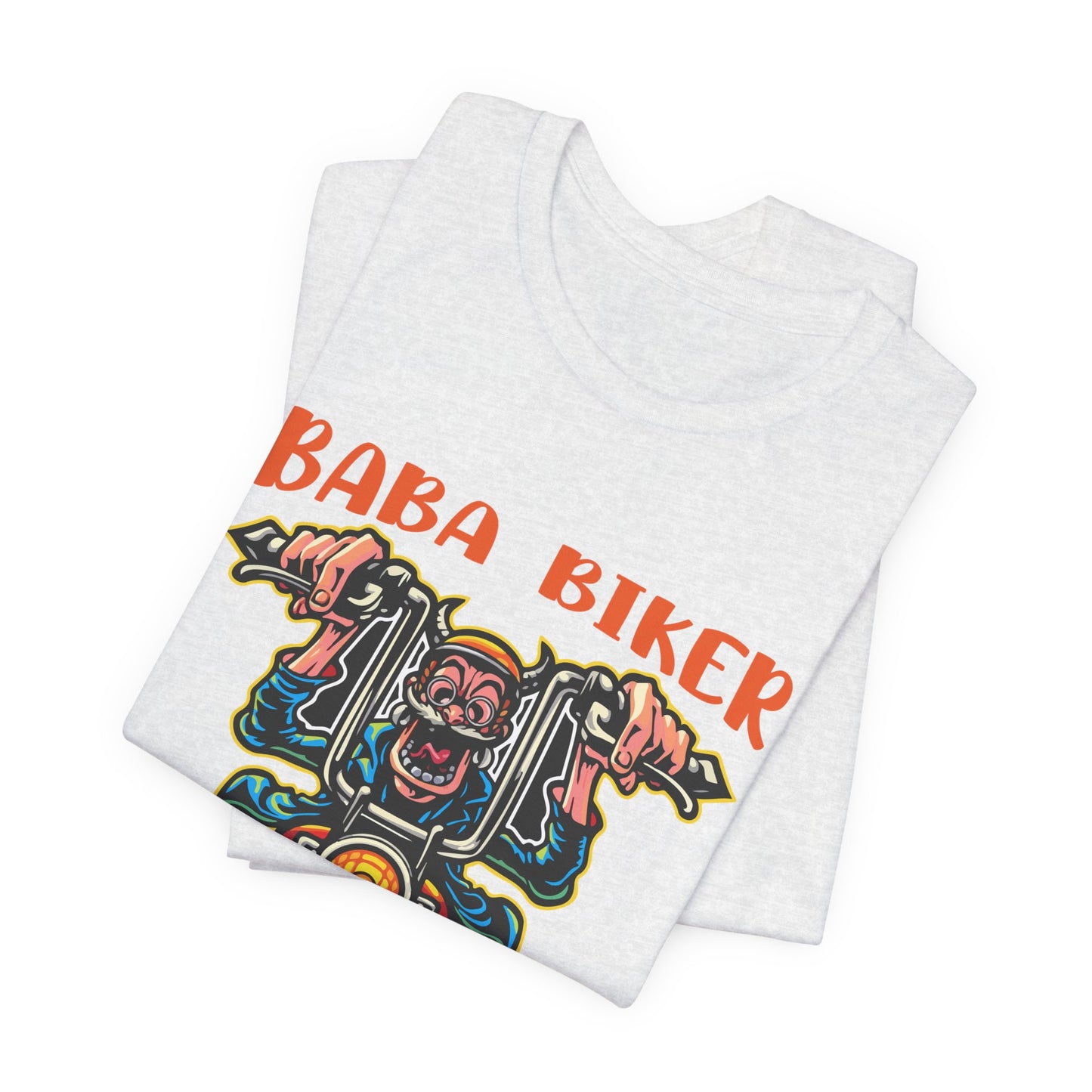 Baba Biker, Riding, Meditating and Samadhi - Unisex Jersey Short Sleeve Tee - 13590