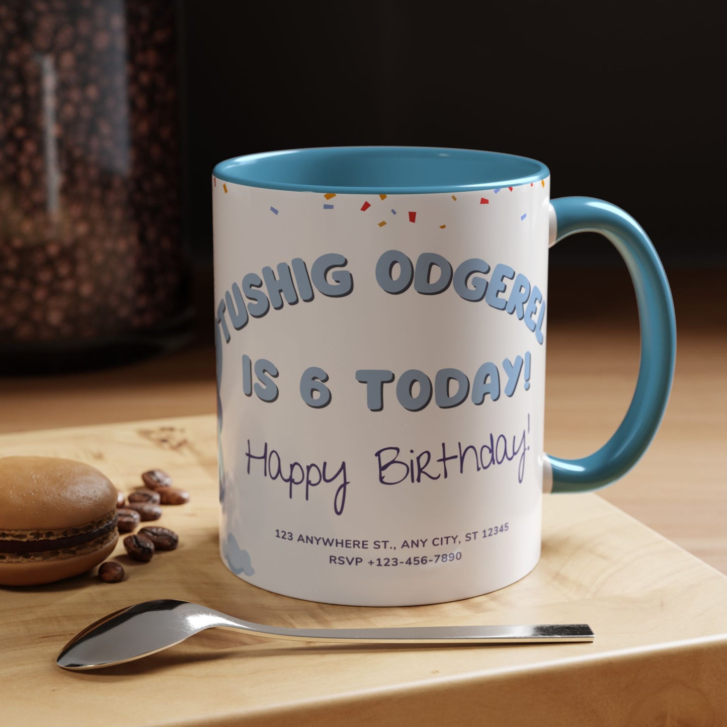 Happy 6th Birthday to A Boy Pilot, Details Customizable - Accent Coffee Mug (11, 15oz) - 11233