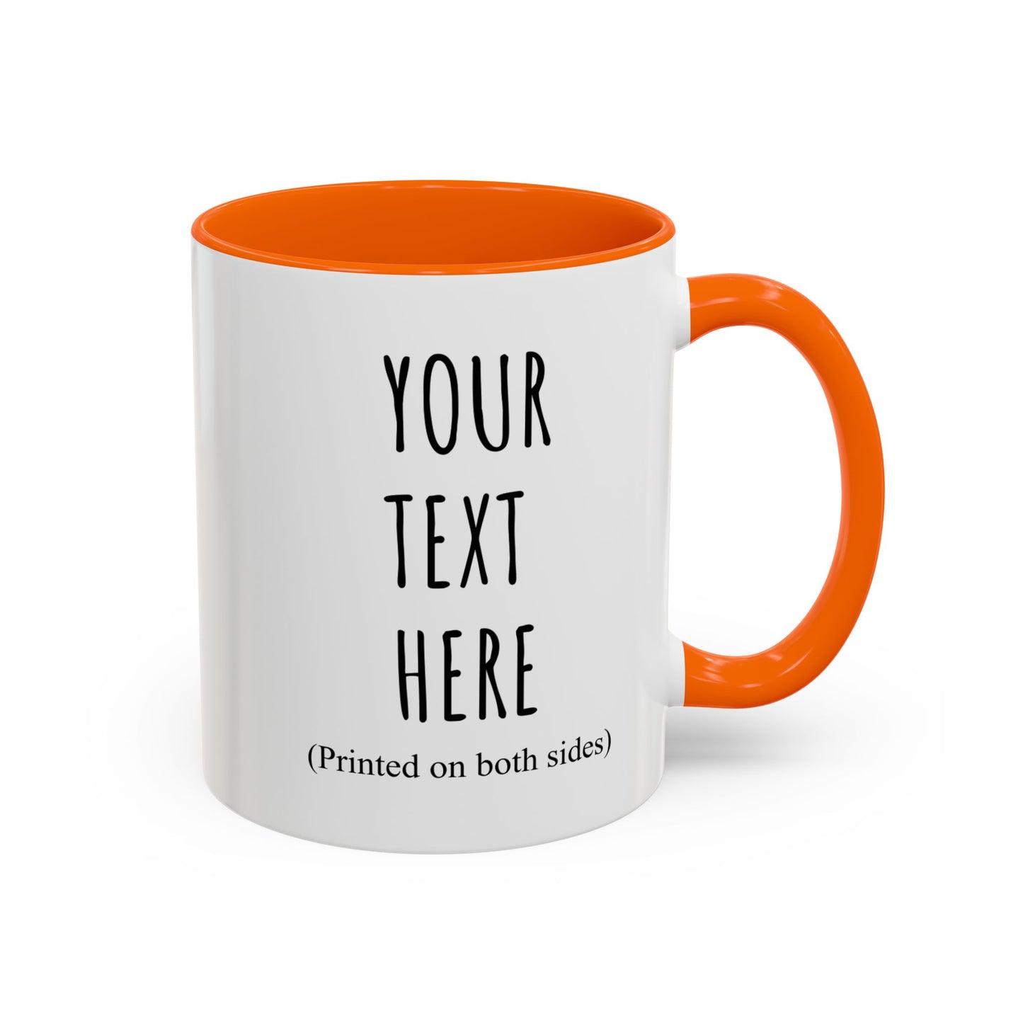 Personalized Accent Coffee Mug – Custom Text Printed Both Sides (11oz & 15oz) - 14676