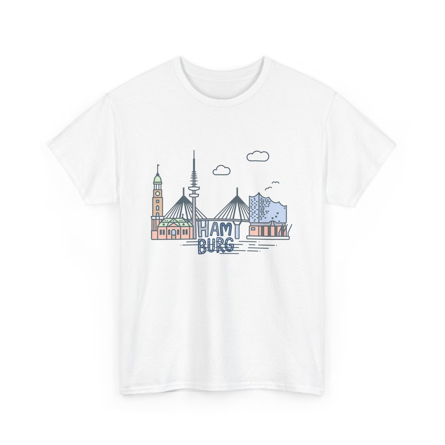 Hamburg, Vintage-Inspired Unisex Heavy Cotton Tee - 12244