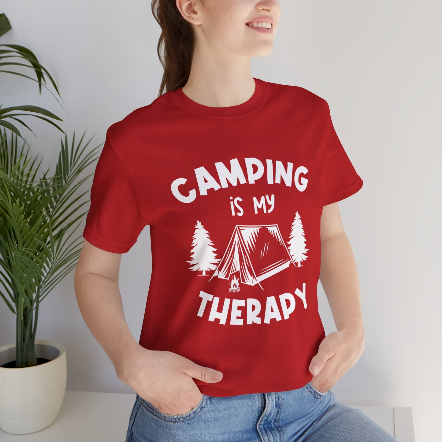 Camping Is My Therapy - Unisex Jersey Short Sleeve Tee