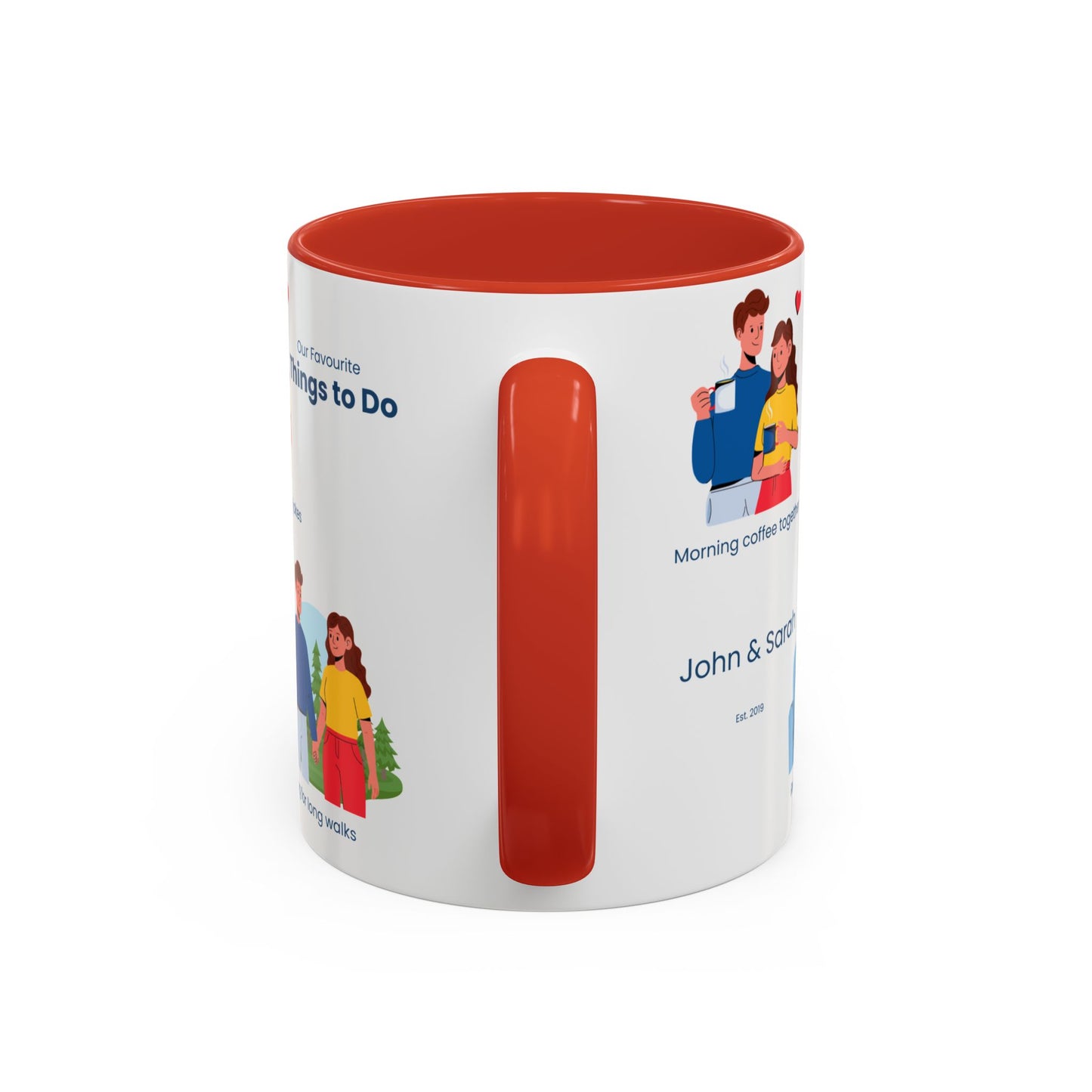 Our Favorite Things to Do Valentine’s Mug – Cozy Couples Illustrated Accent Coffee Mug - 14704