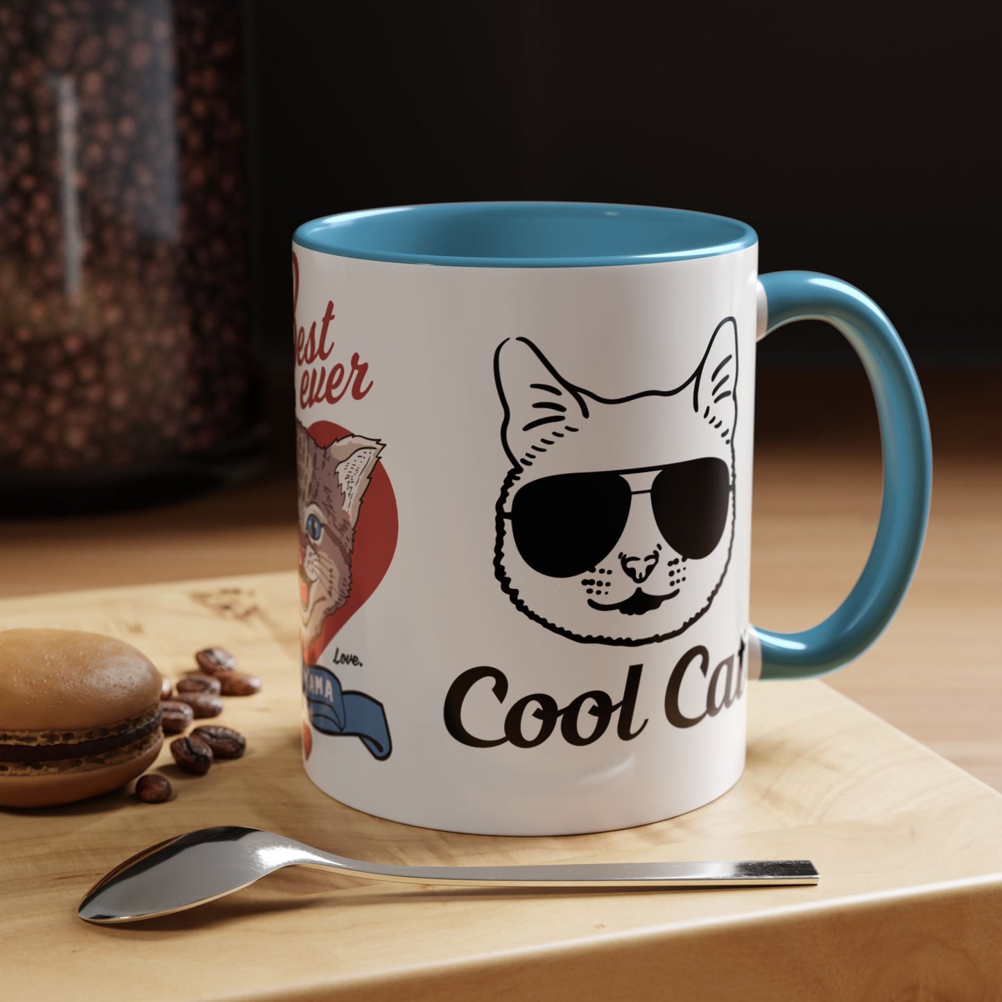 Best Ever Cat Mama - Accent Coffee Mug (11, 15oz)