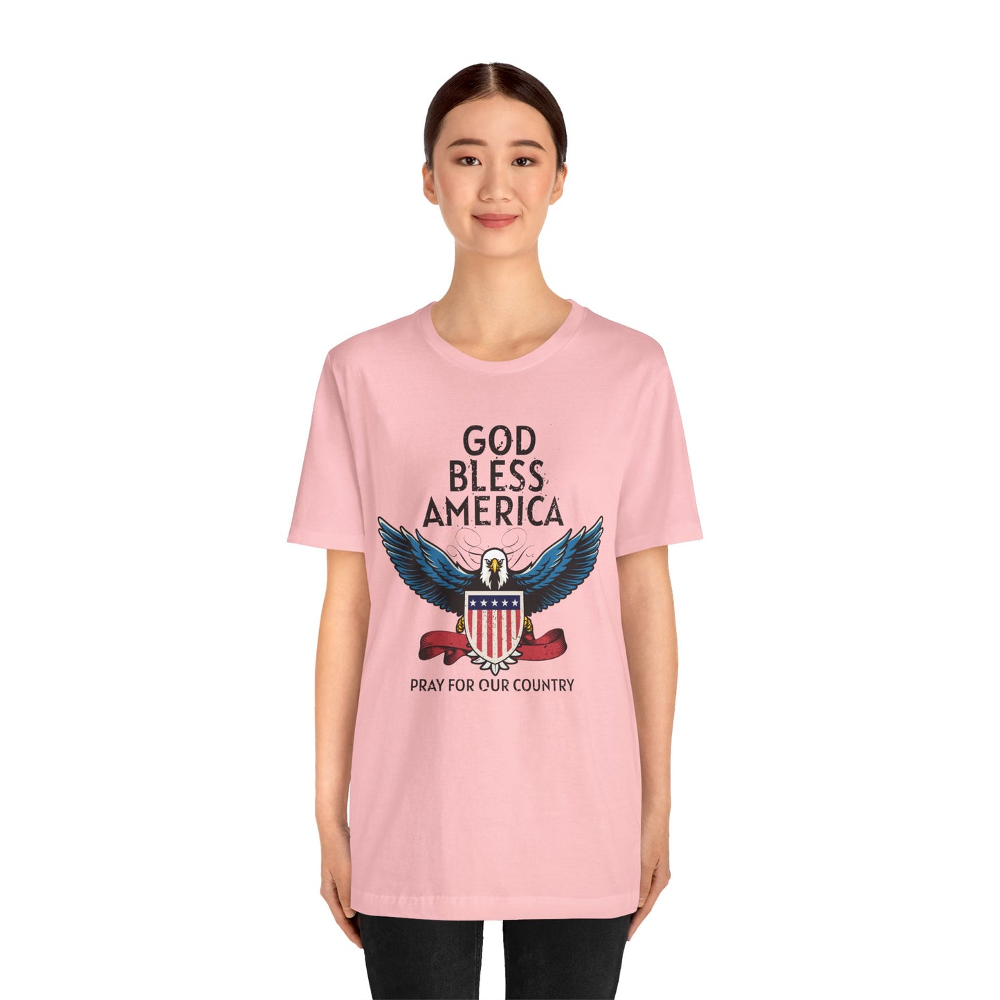 God Bless America Unisex Tee | Patriotic Shirt, American Eagle Design, Casual Wear, Independence Day, Gifts for Veterans - 13786