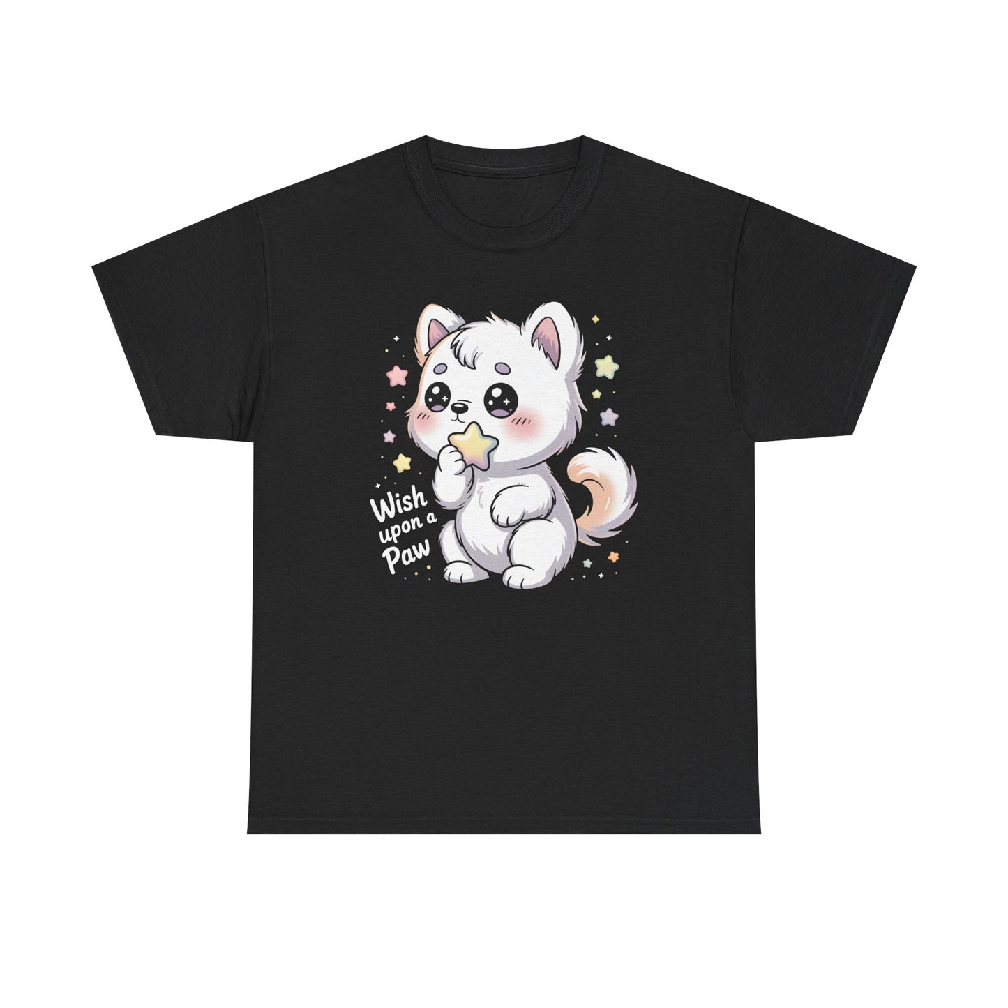 Cute Kitten T-Shirt – “Wish Upon a Paw” Kawaii Cat Tee Gift - 14851