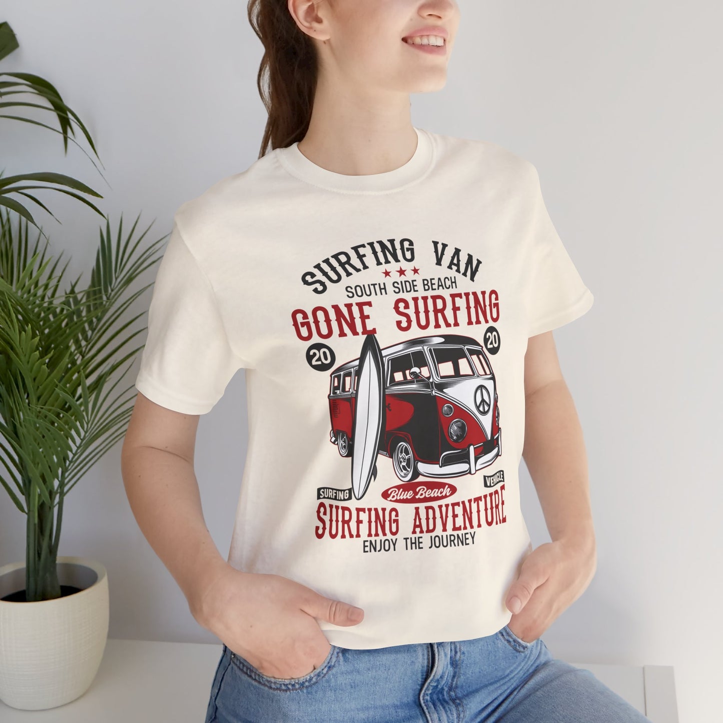 Surfing Van, Surfing Adventure - Unisex Jersey Short Sleeve Tee