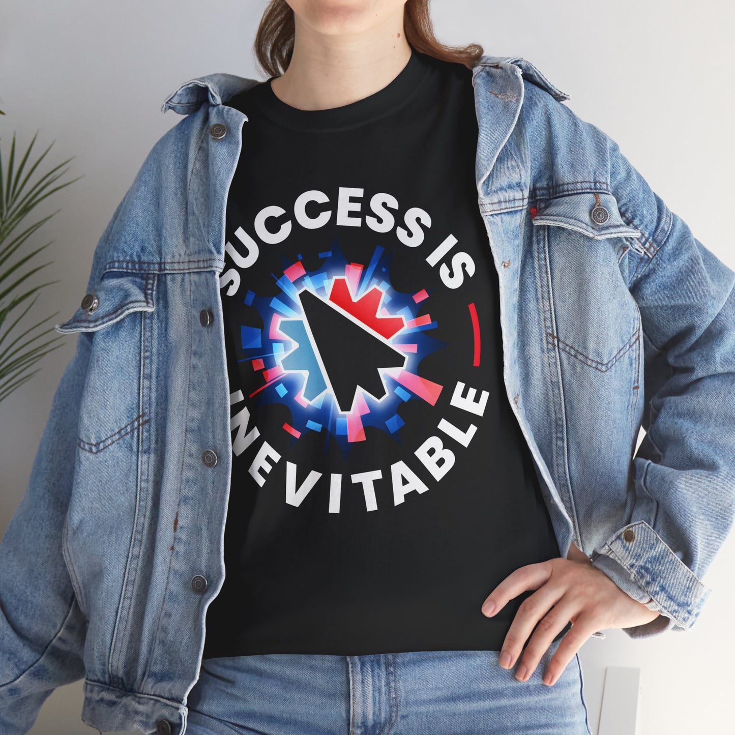 Success Is Inevitable T-Shirt – Motivational Graphic Tee with Cursor Design - 14884
