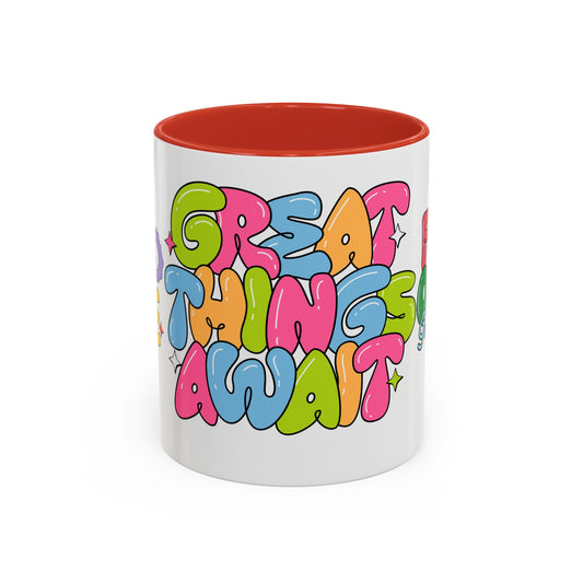 Great Things Await - Accent Coffee Mug (11, 15oz)