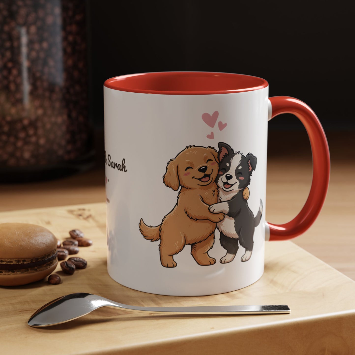 Cute Dogs Personalized Mug — Custom Names & Established Date | Couple Valentine Gift (11oz / 15oz) - 14753