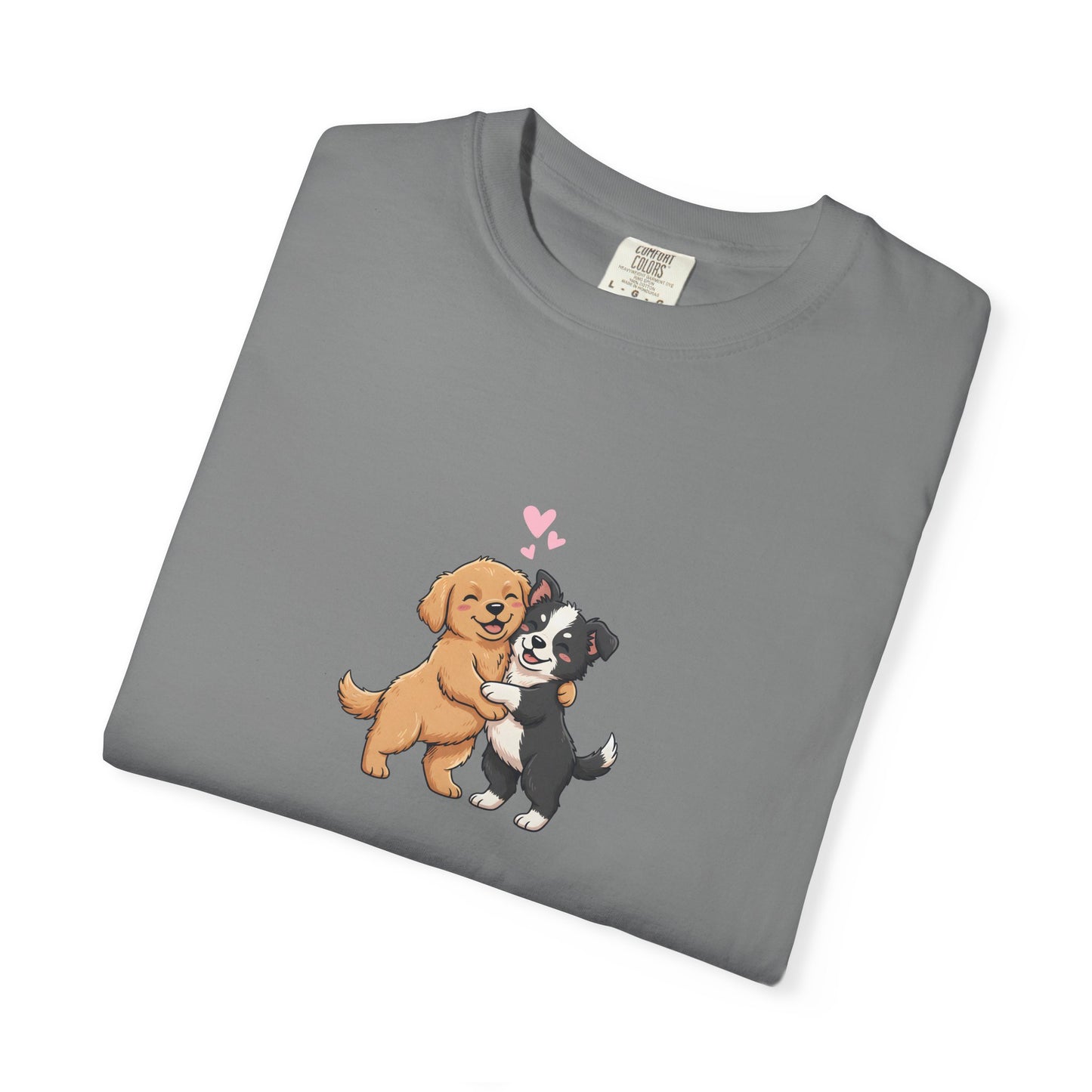 Cute Dogs Valentine Graphic T-Shirt — Custom Placement & Size | Couple Gift - 14756