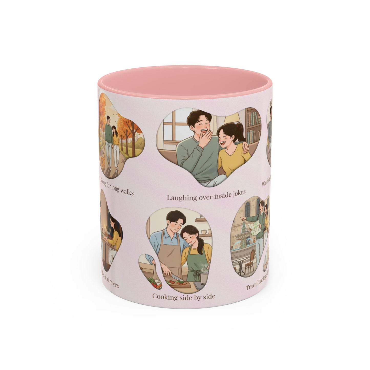 Our Favorite Things to Do Valentine’s Mug – Cozy Couples Illustrated Accent Coffee Mug - 14703