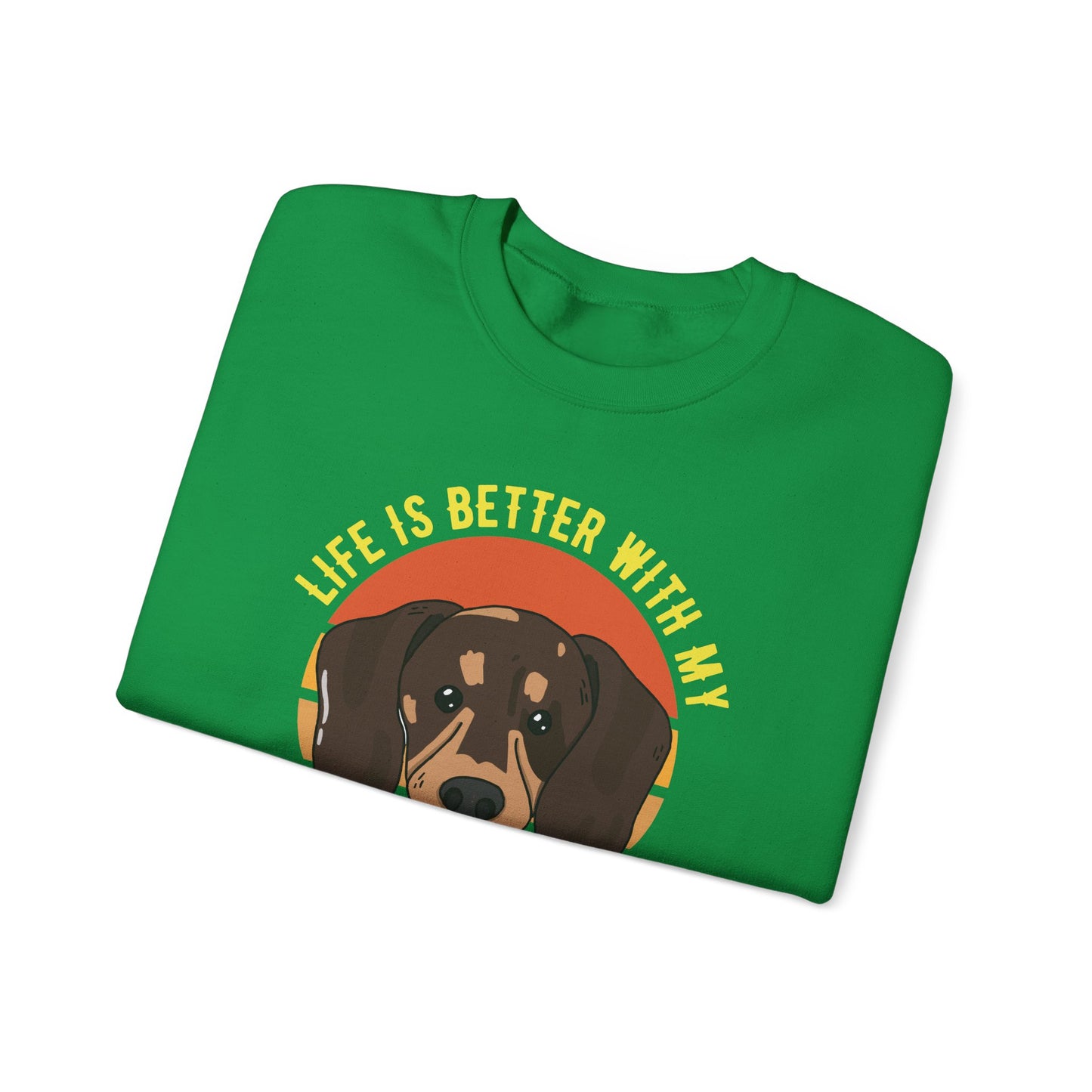 Life is Better With My Dachshund - Unisex Heavy Blend™ Crewneck Sweatshirt