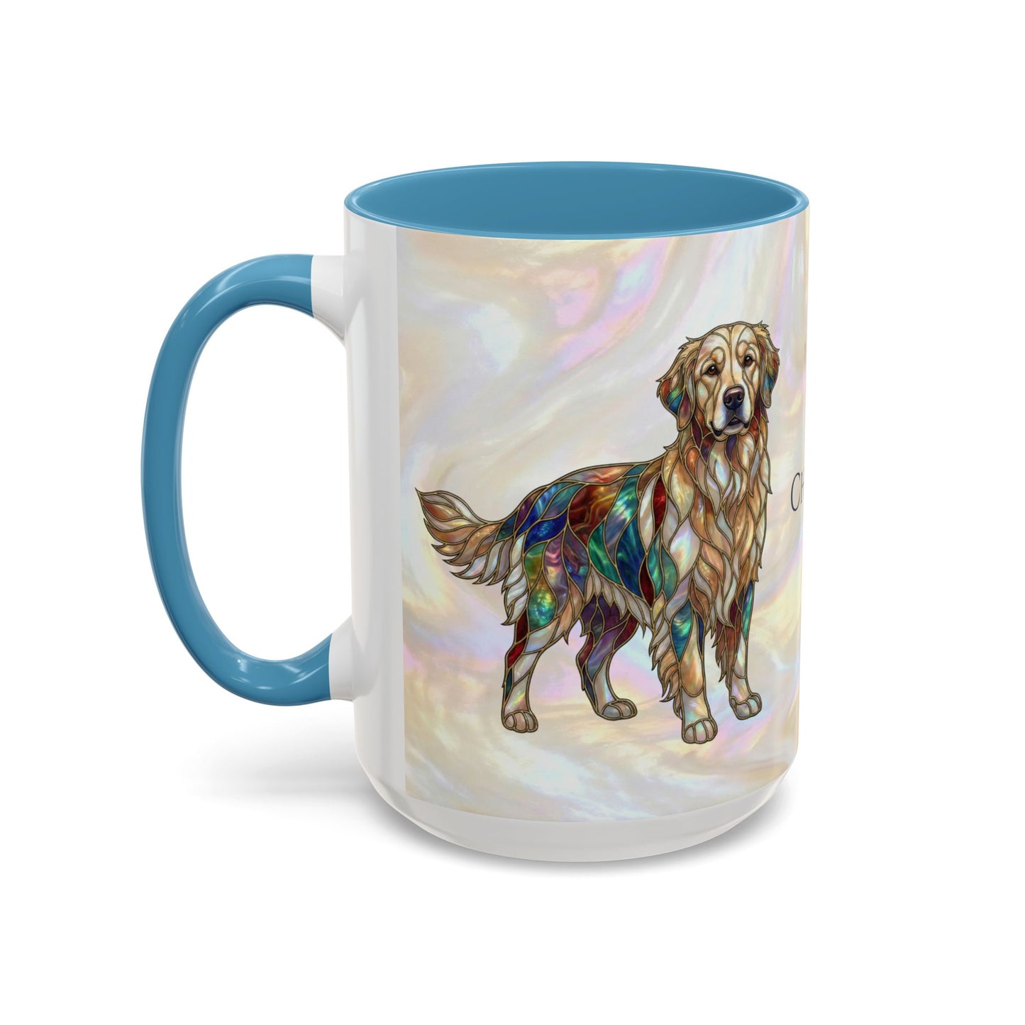 Personalized Golden Retriever Coffee Mug - Stained Glass Design 11/15oz - 14534