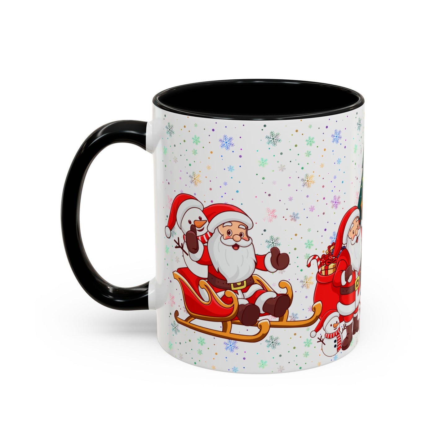 Christmas Party, Santa, Snowman & Reindeer - Accent Coffee Mug (11, 15oz) - 10427