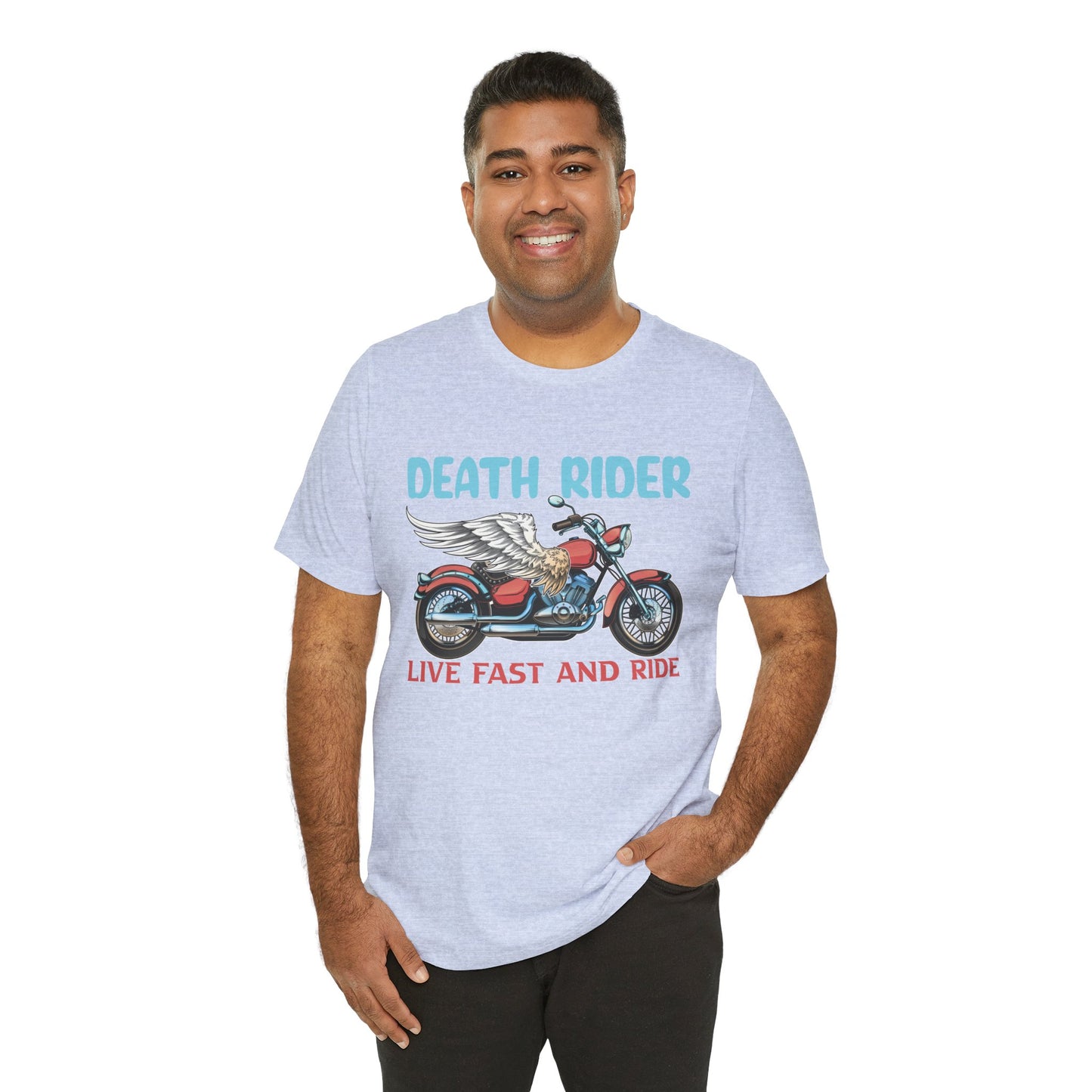 Death Rider, Live Fast and Ride  - Unisex Jersey Short Sleeve Tee - 13595