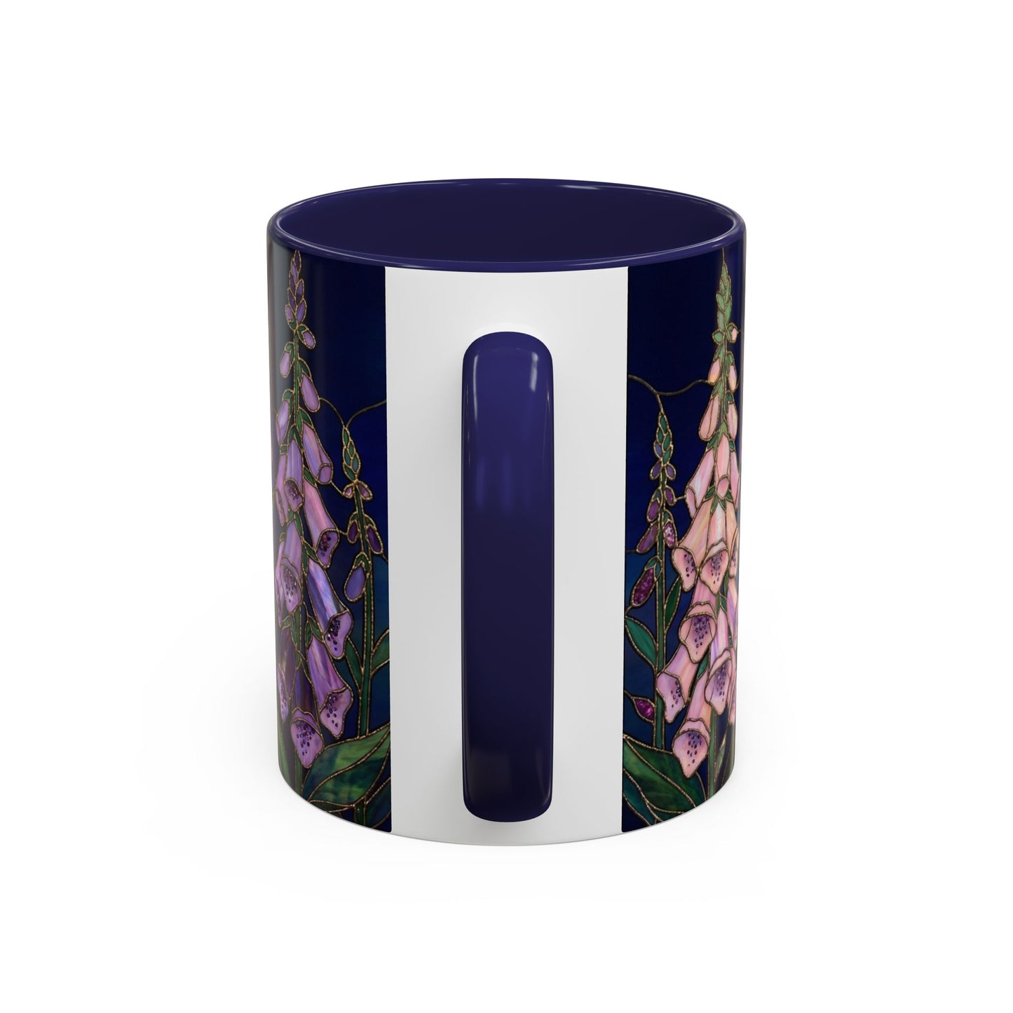 Foxglove Floral Coffee Mug — Stained Glass Design (11/15oz) - 14565