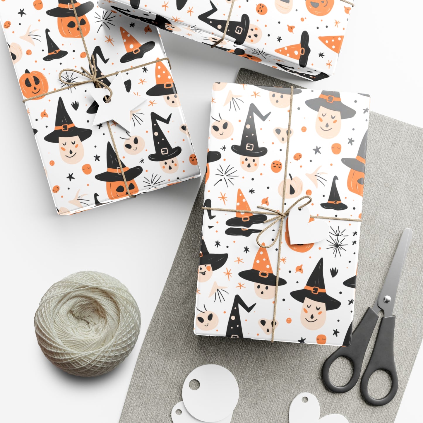 Pumpkin Wearing a Black Hat - Gift Wrap Papers - 13851