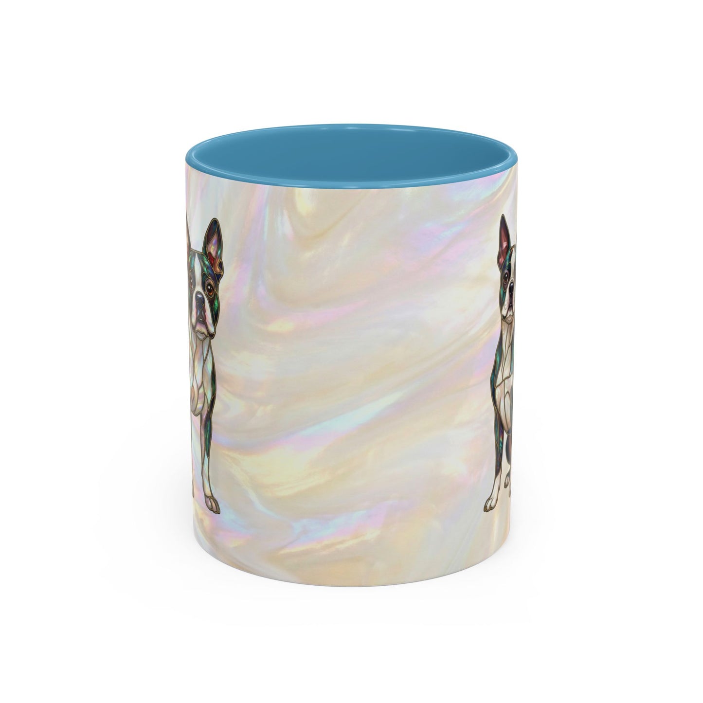 Boston Terrier Accent Coffee Mug — Stained Glass Design (11/15 oz) - 14620