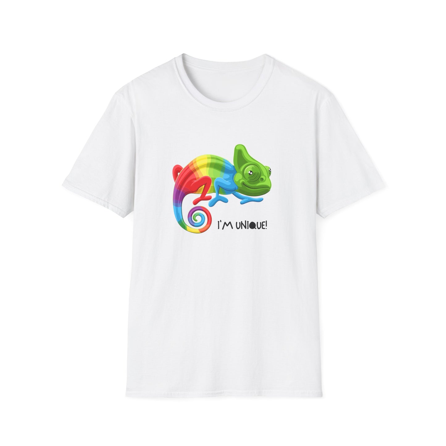 Unique Colorful Chameleon Unisex Softstyle T-Shirt - I'm Unique - 11823