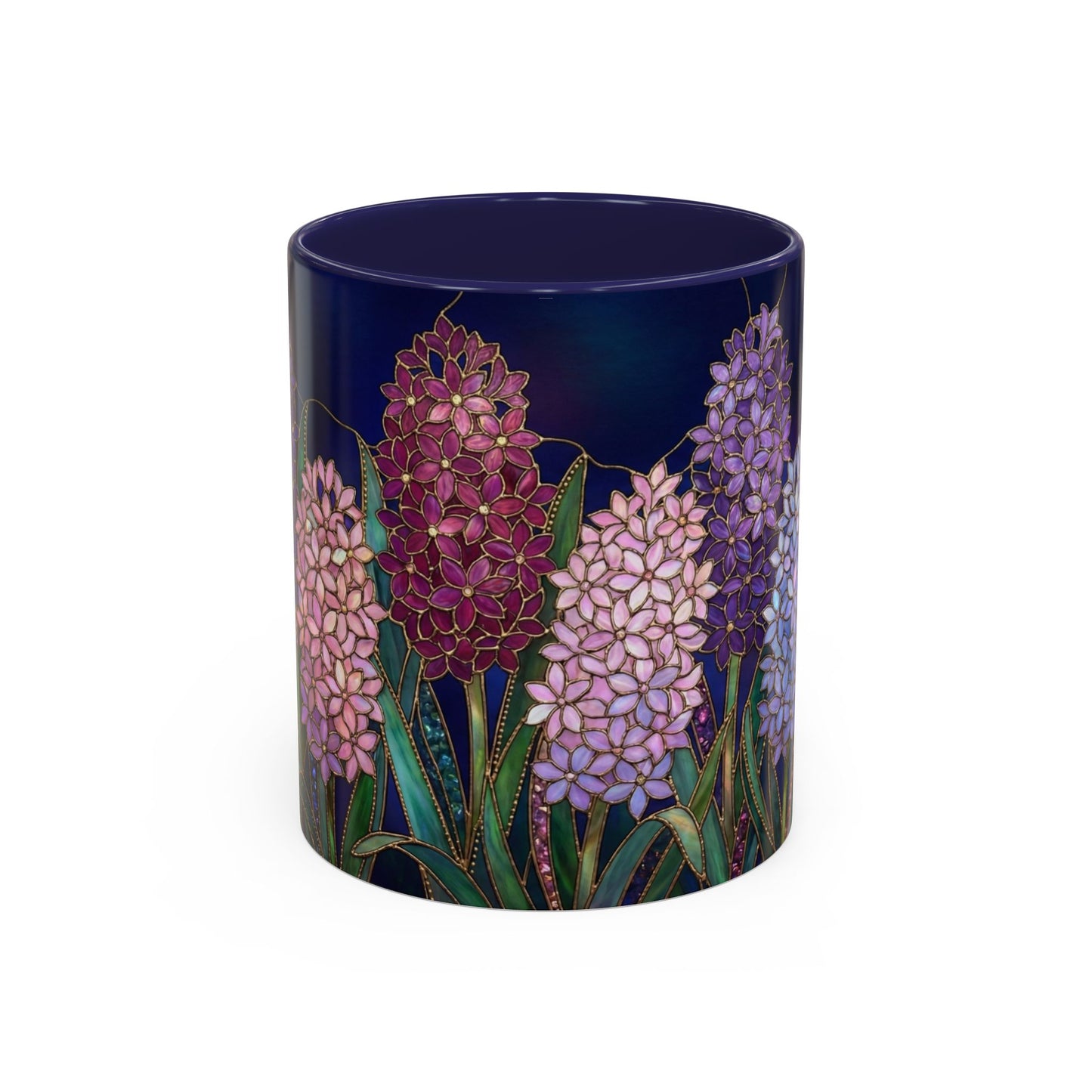 Hyacinth Floral Coffee Mug — Stained Glass Design (11/15 oz) - 14570